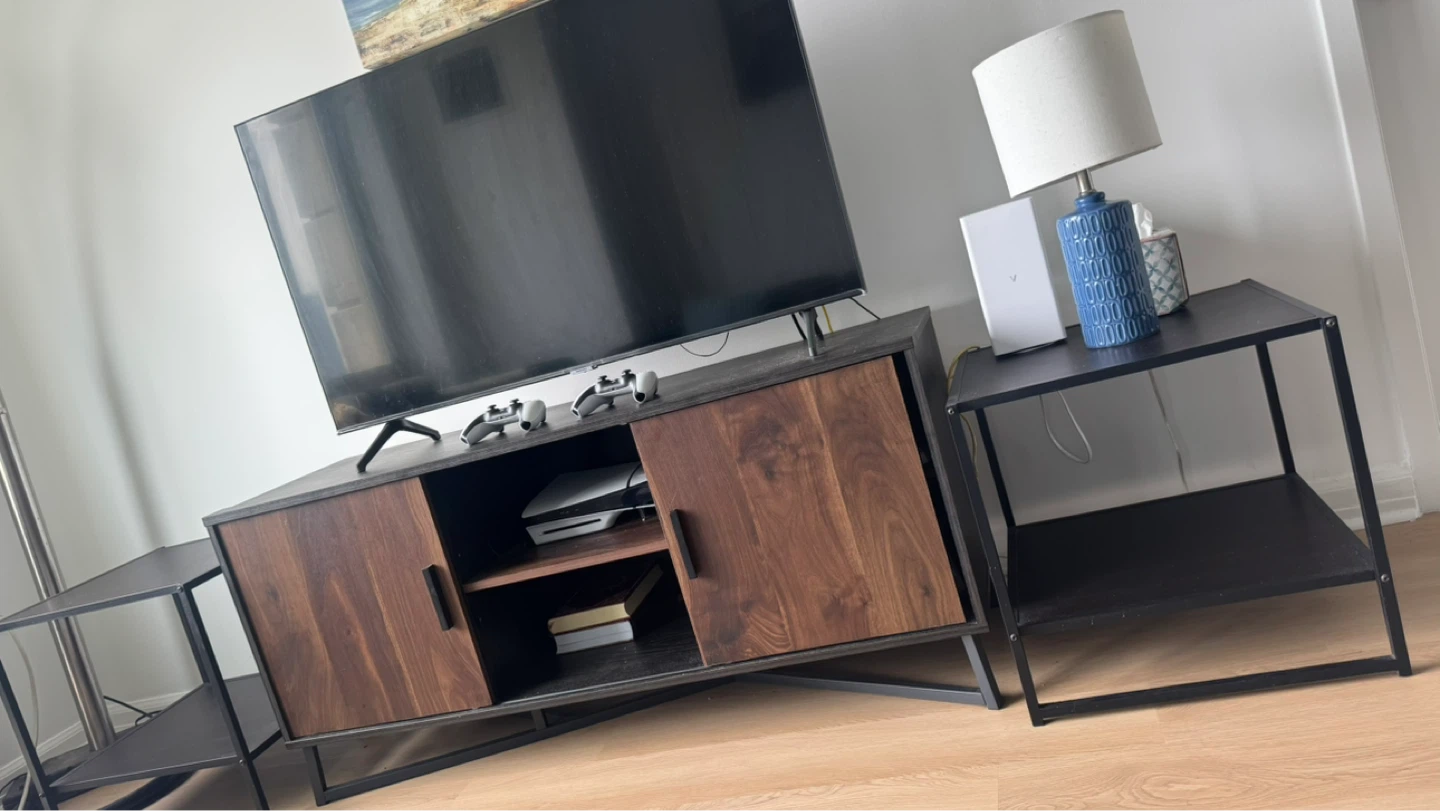 Modern Wood TV Stand with Storage - photo 2
