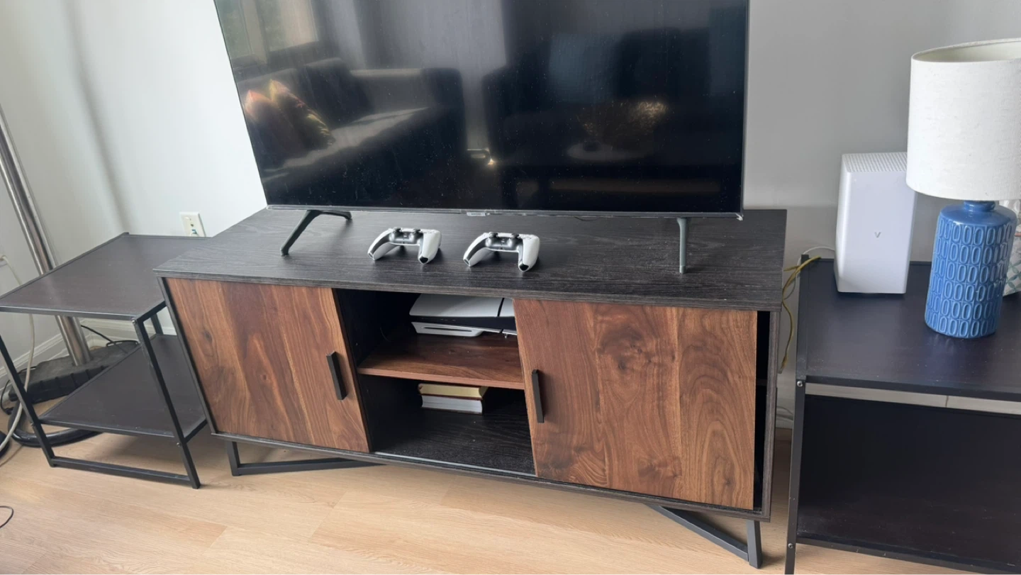 Modern Wood TV Stand with Storage