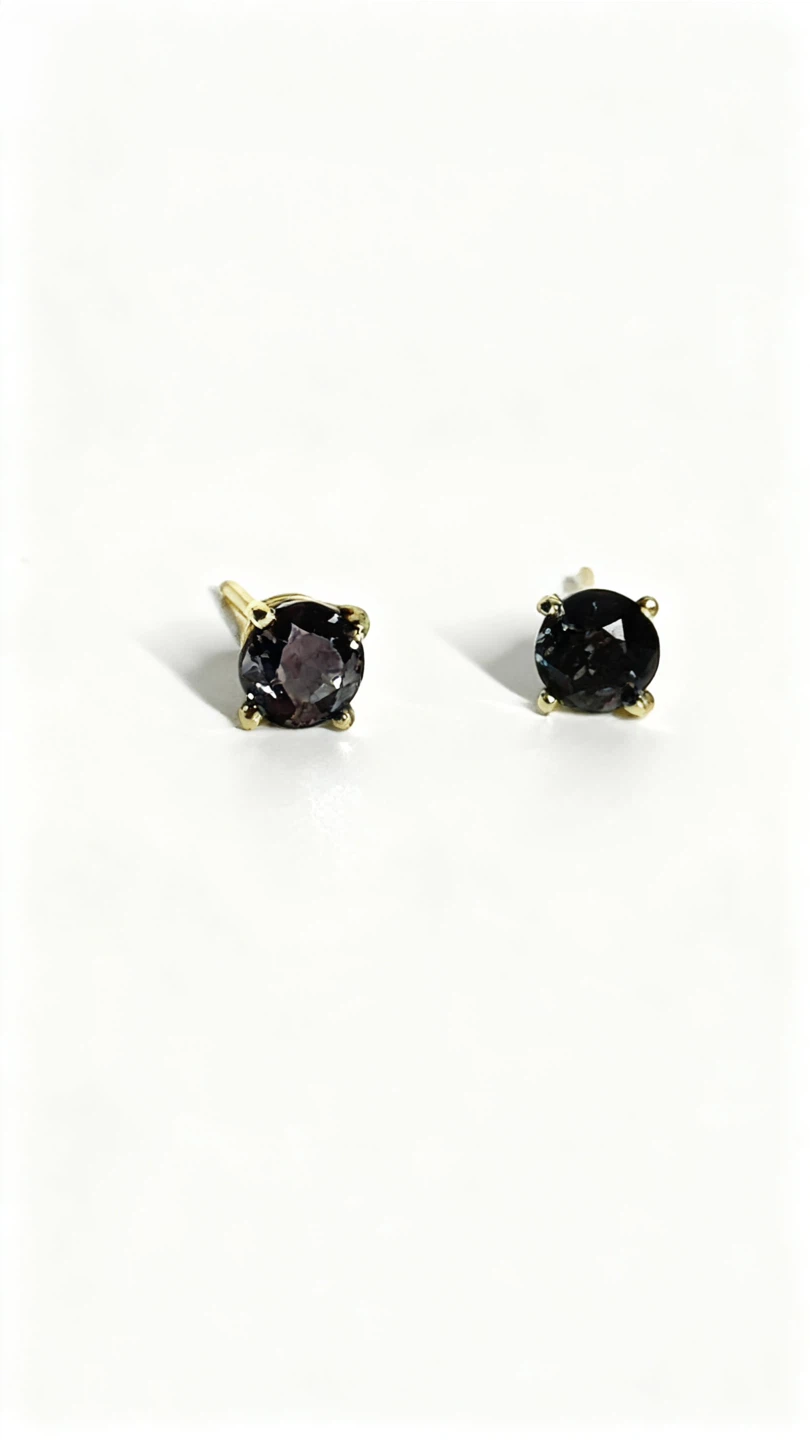 Enchanting Alexandrite & 14K Yellow Gold Stud Earrings - photo 4