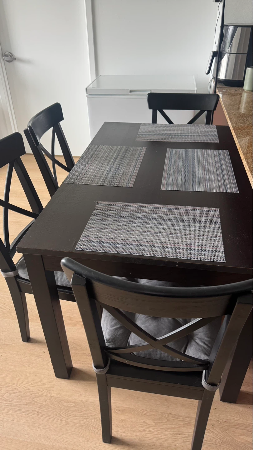 Ikea Dining Table Set with 4 Chairs
