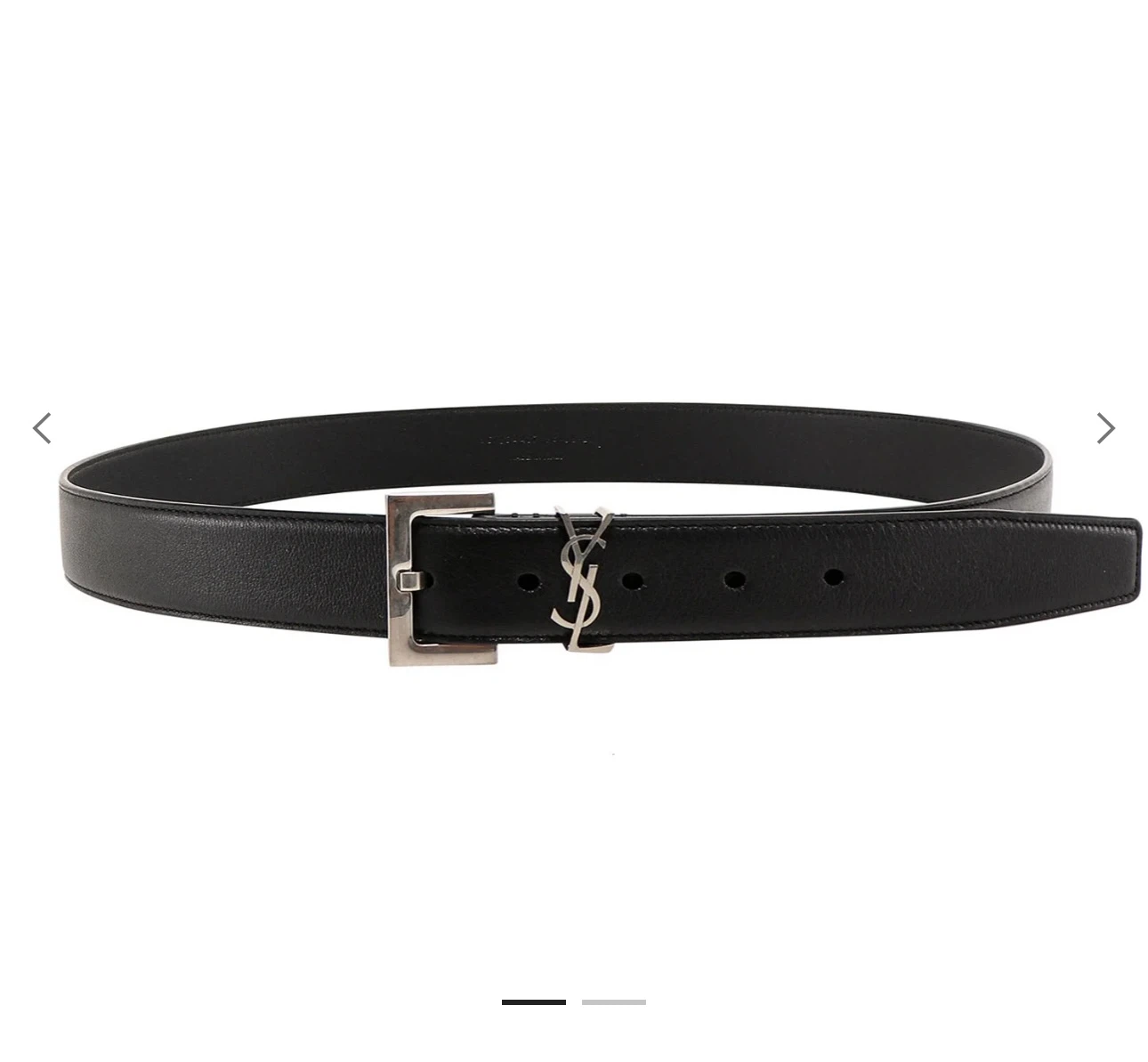 Authentic Saint Laurent Black Leather Belt with YSL Buckle