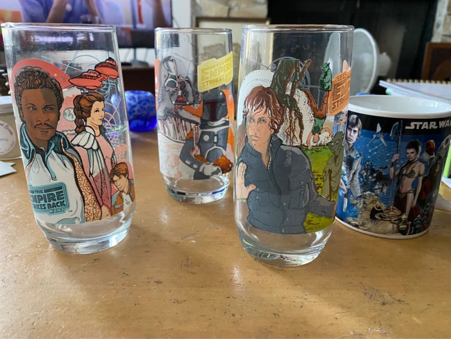 Star Wars Collector Drinking Glasses Burger King 1980 + Mug