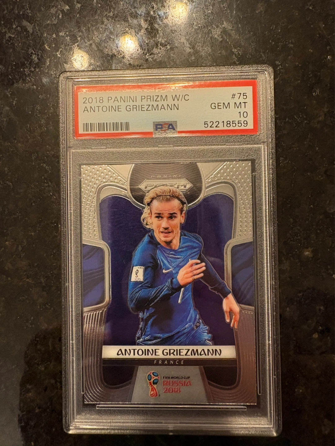 2018 Panini Prizm Antoine Griezmann Soccer Card PSA 10 Gem Mint