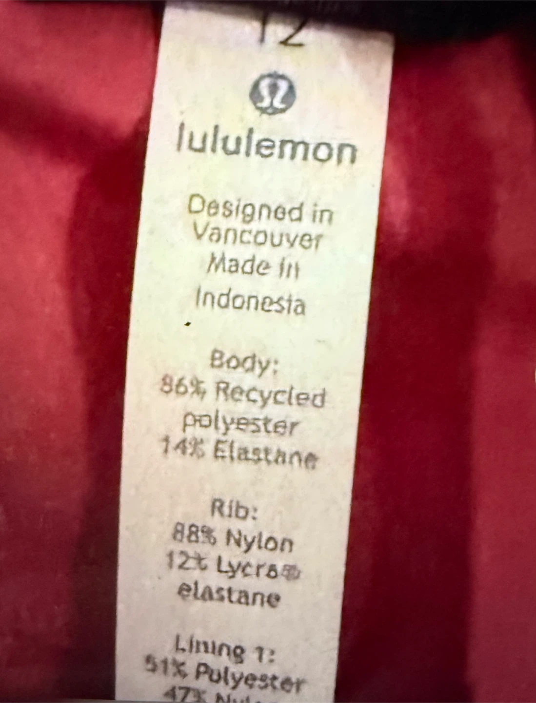 Brand New Lululemon Jacket Size 12