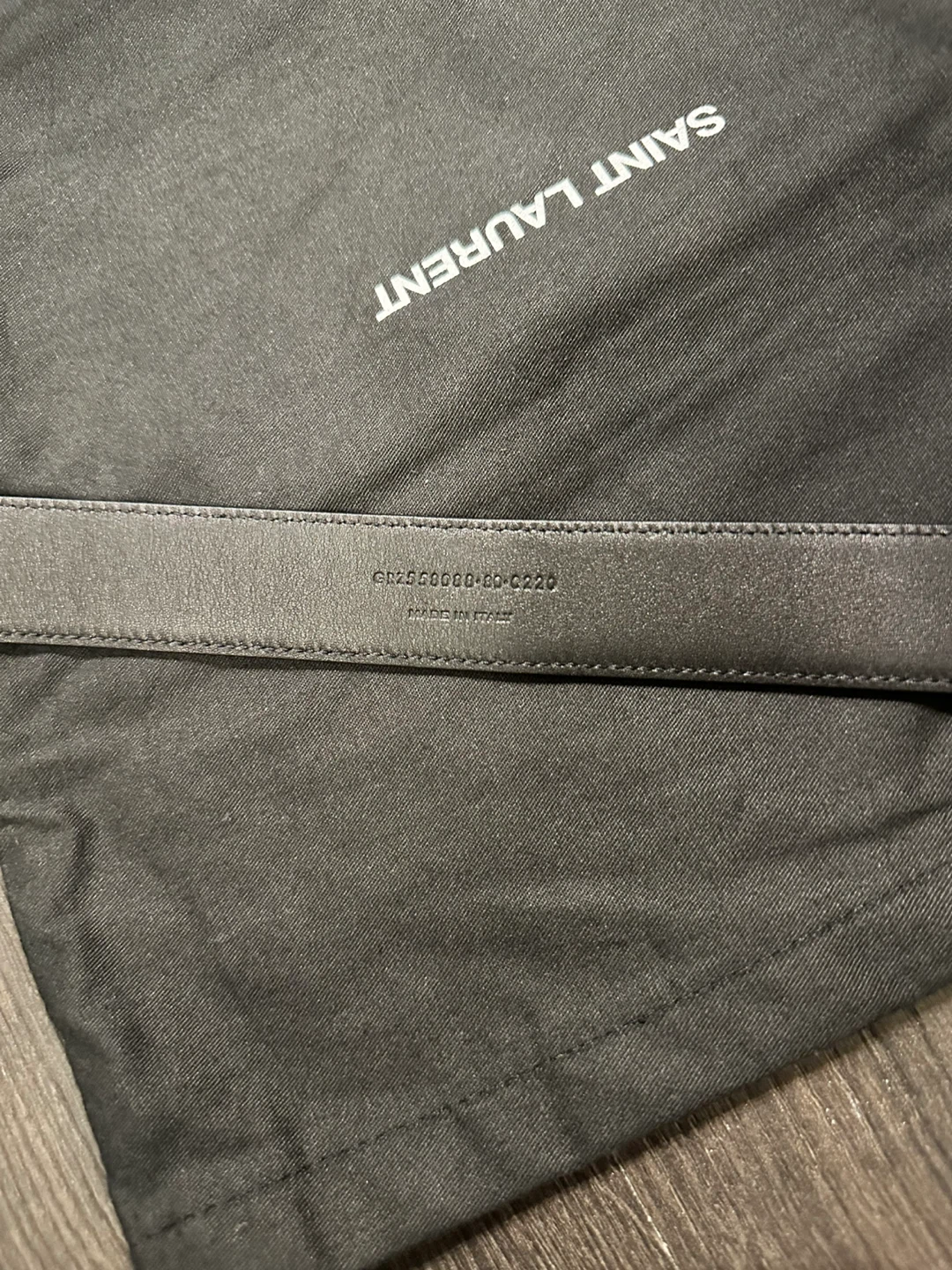 Authentic Saint Laurent Black Leather Belt with YSL Buckle - photo 4