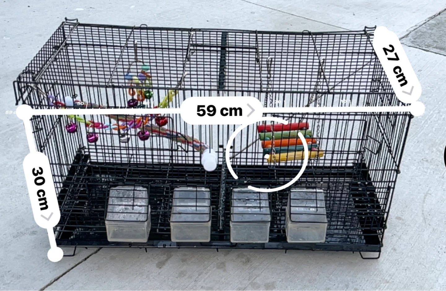 Bird Cage with Toys and Feeders - photo 4