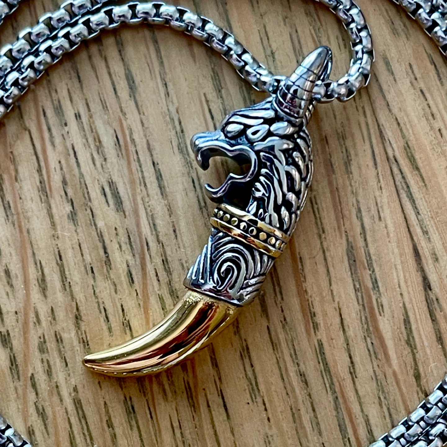 Norse Wolf Fenrir stainless steel necklace