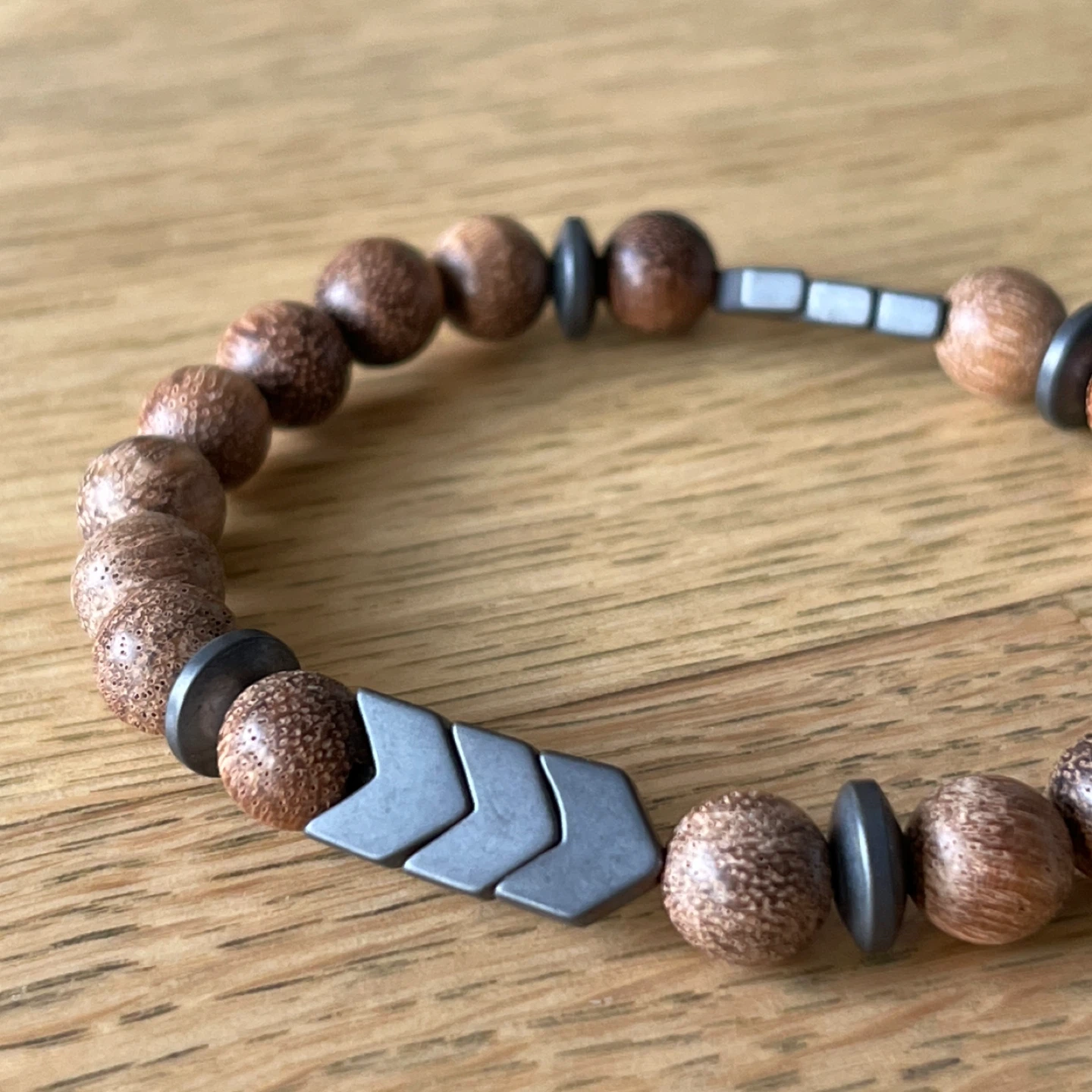The Lucky Few T21 - Wood & Hematite bracelet