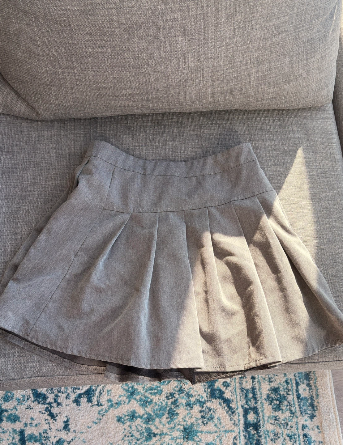 Grey Pleated Skirt w Shorts (Size S)
