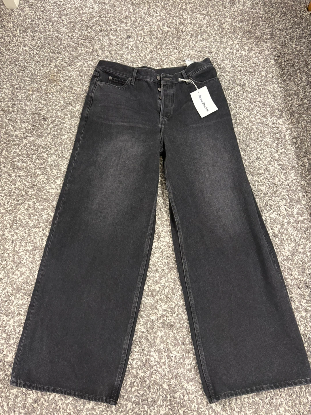 Acne Studios Black Wide Leg Jeans size 52