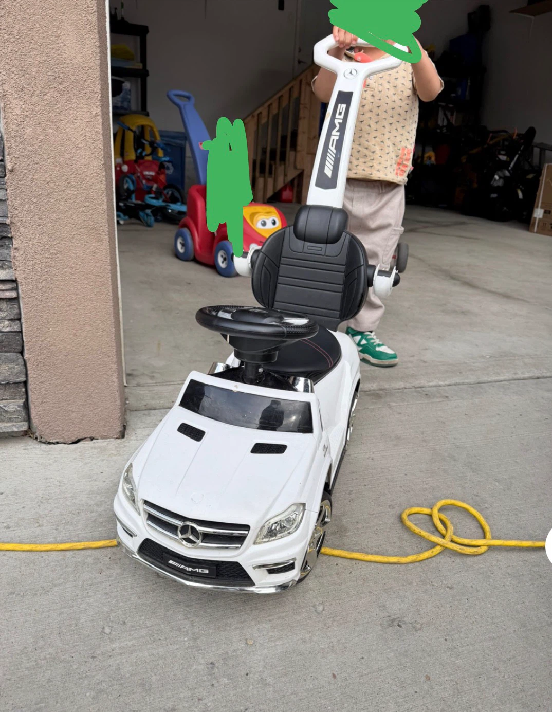 White Mercedes-Benz AMG Ride-On Push Car
