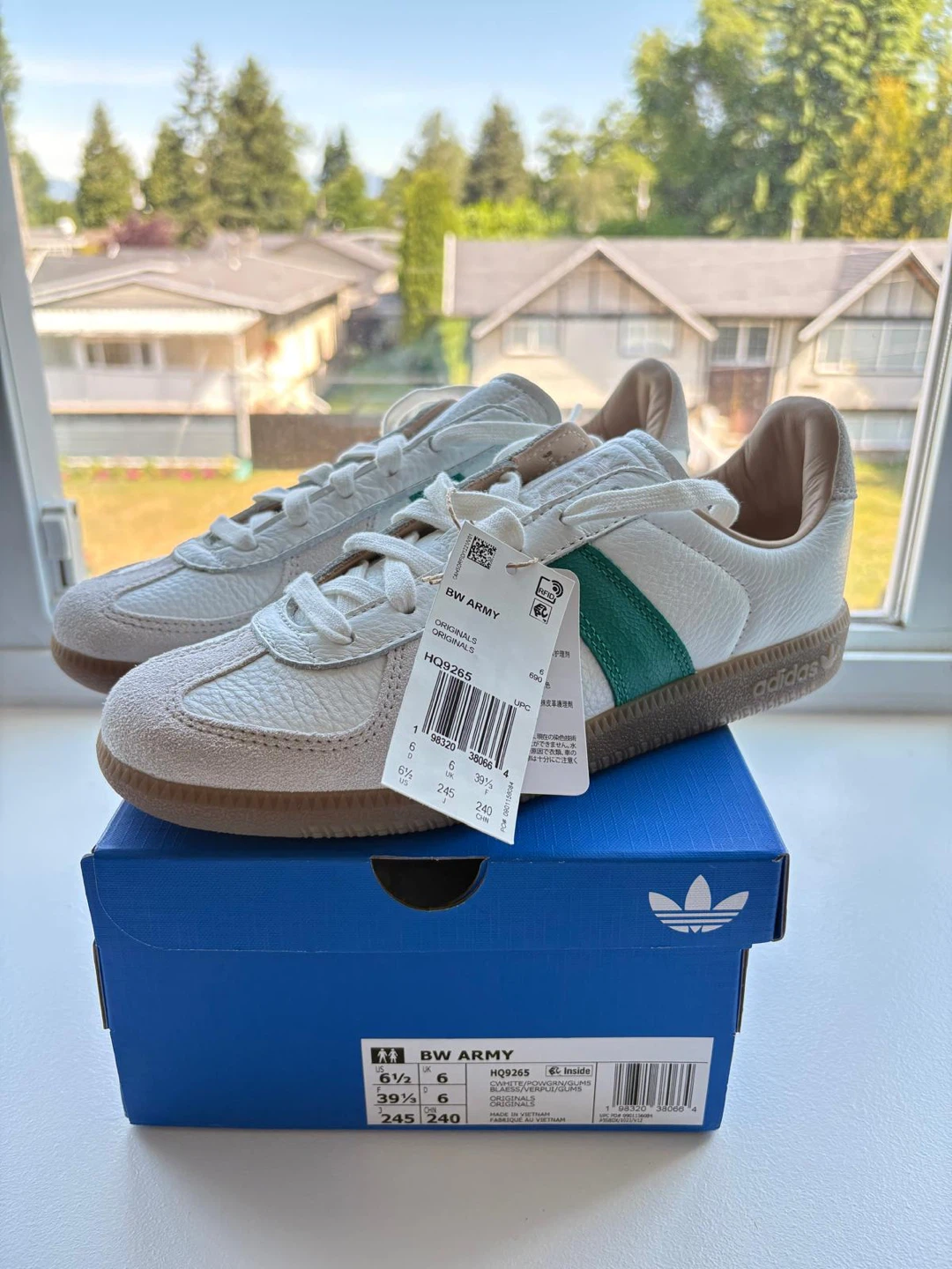 Adidas BW Army Shoes White Green Size 6