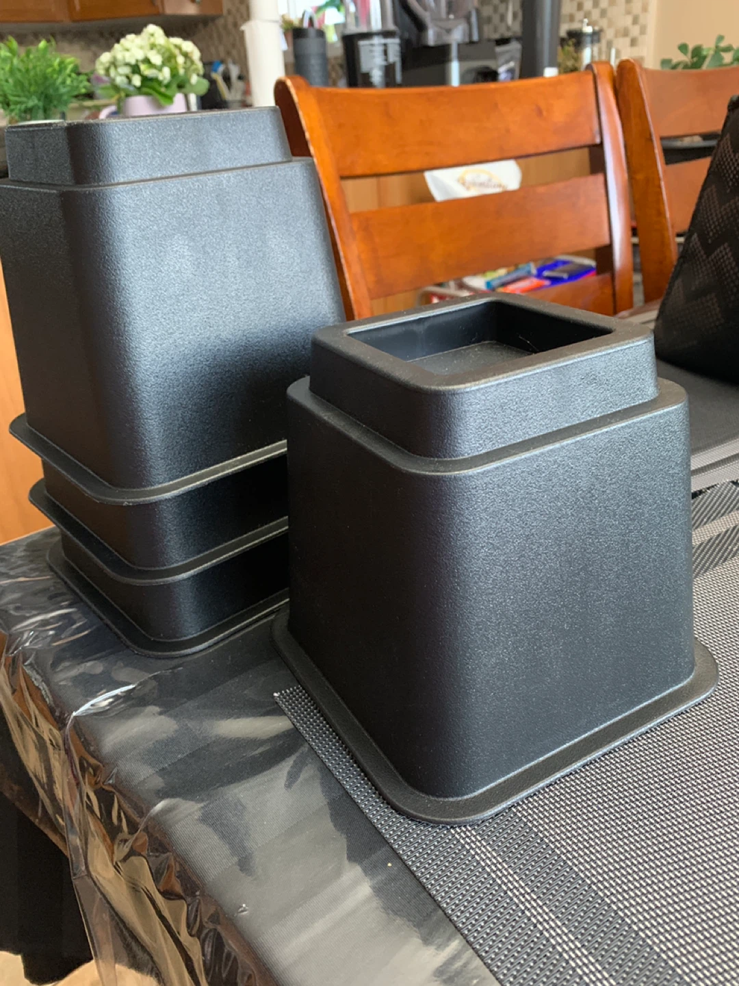 Black Bed Risers - Set of 4