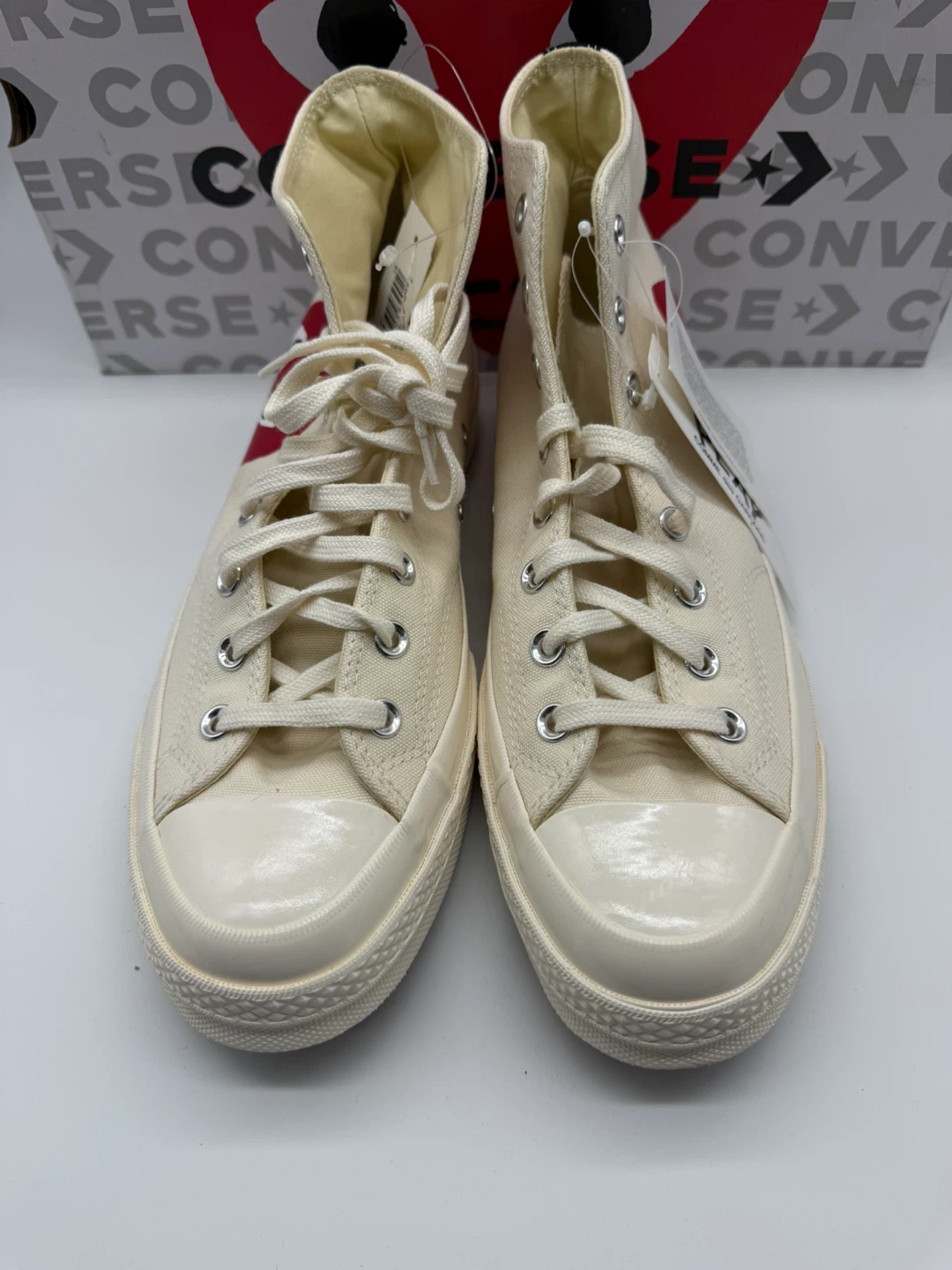 Converse x CDG PLAY Chuck 70 High White Men’s Sz 11/Women’s 13 - photo 5