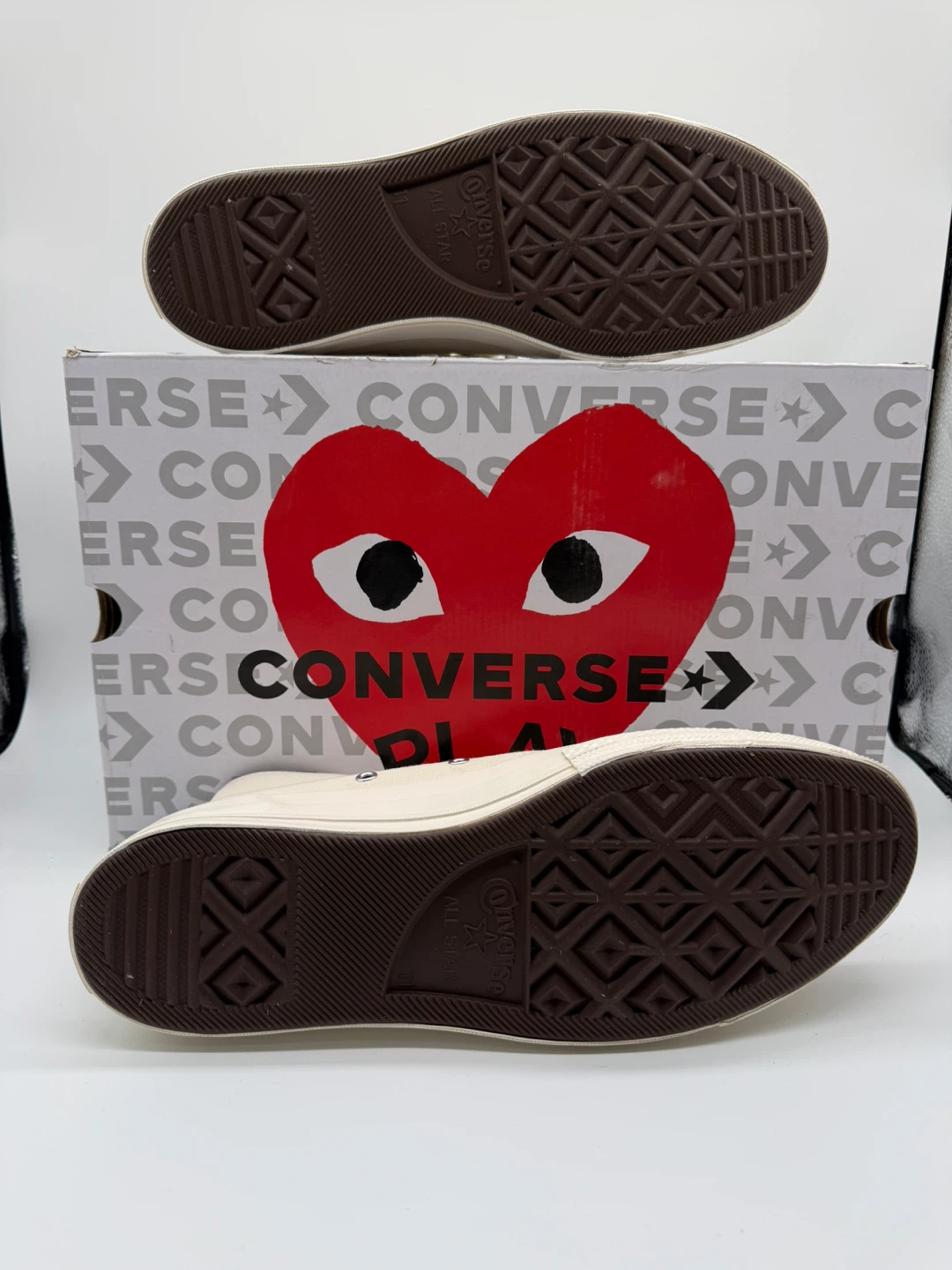 Converse x CDG PLAY Chuck 70 High White Men’s Sz 11/Women’s 13 - photo 3