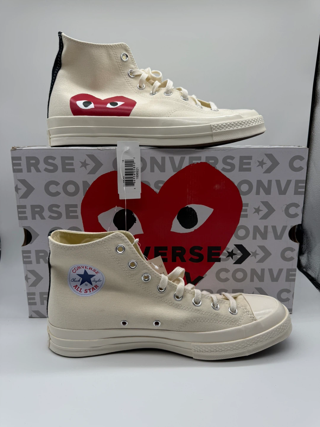 Converse x CDG PLAY Chuck 70 High White Men’s Sz 11/Women’s 13 - photo 2