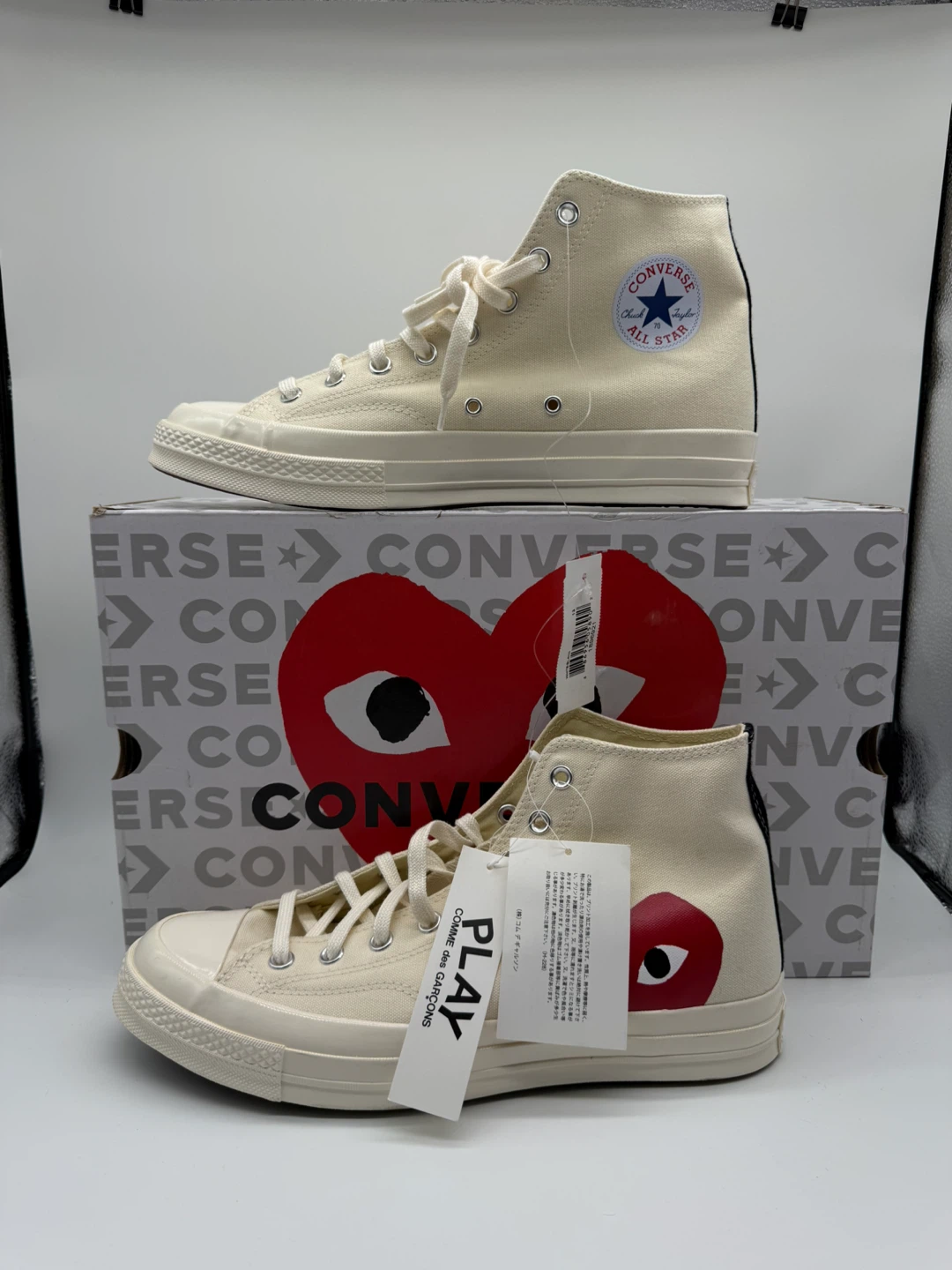 Converse x CDG PLAY Chuck 70 High White Men’s Sz 11/Women’s 13