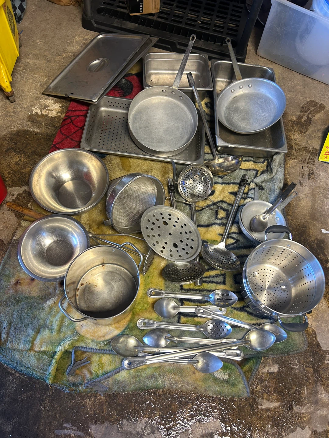 Assorted Stainless Steel Cookware and Utensils