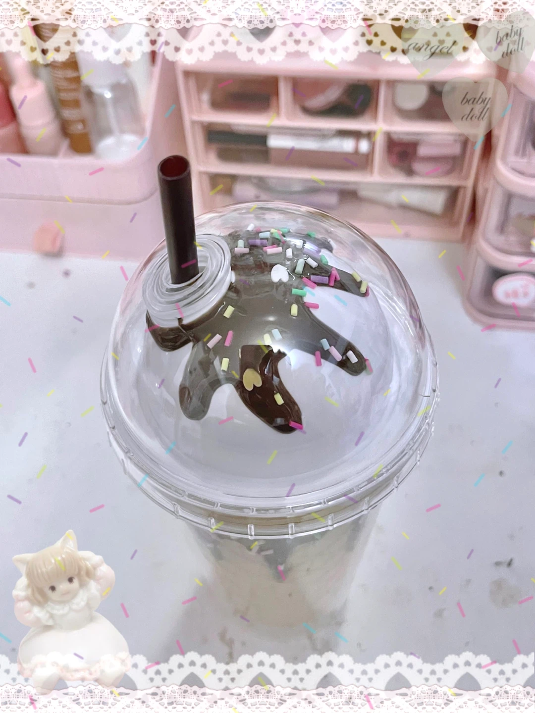 Kawaii Milkshake Tumbler with Straw - photo 2