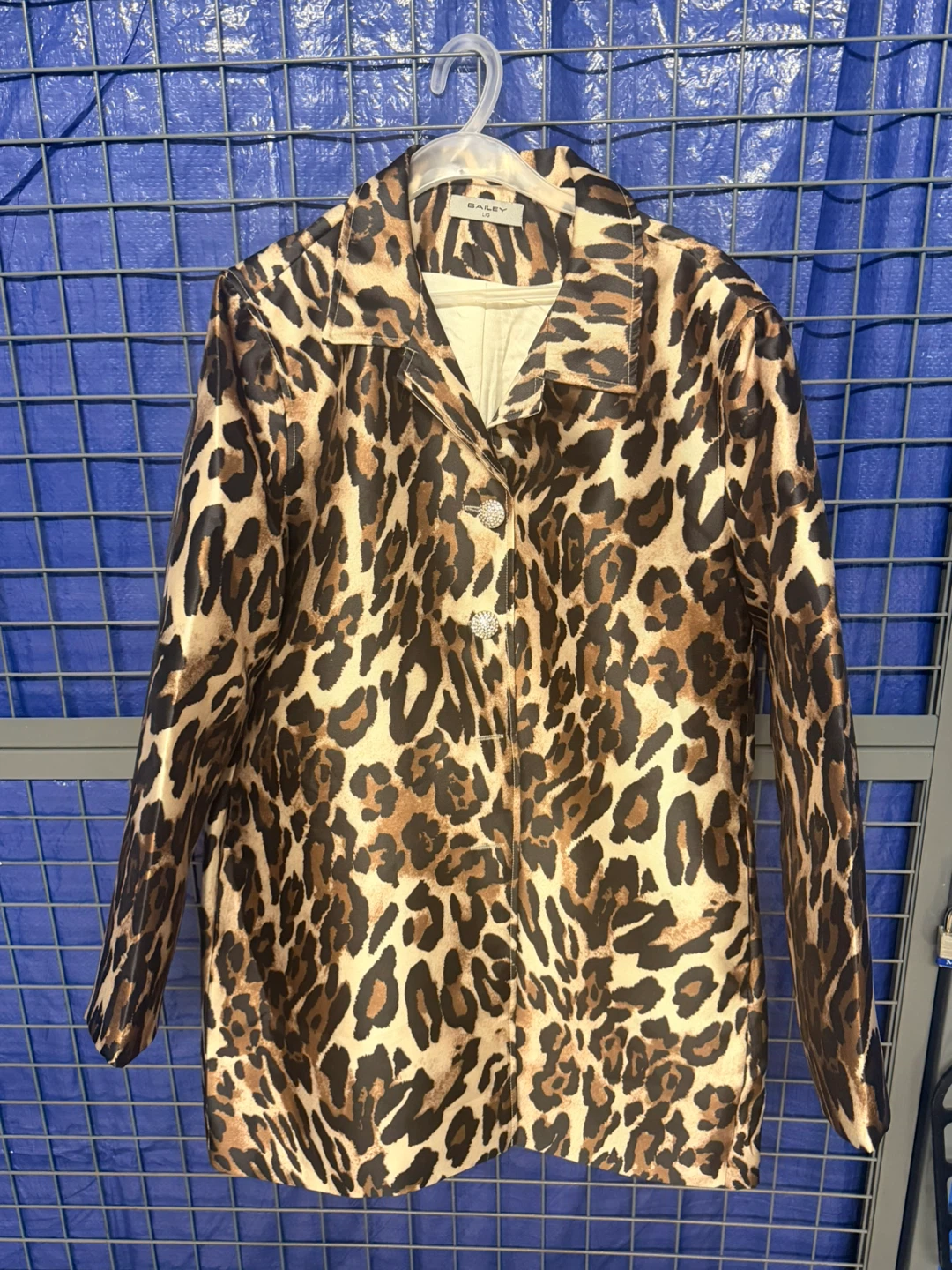 Leopard Print Blazer Jacket - Size L