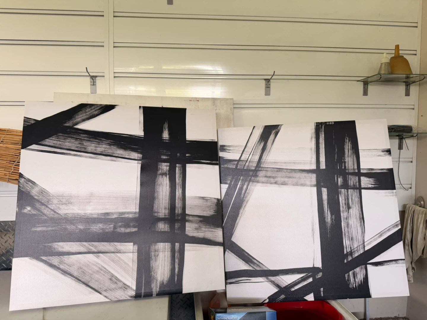 Modern Black and White Abstract Canvas Art