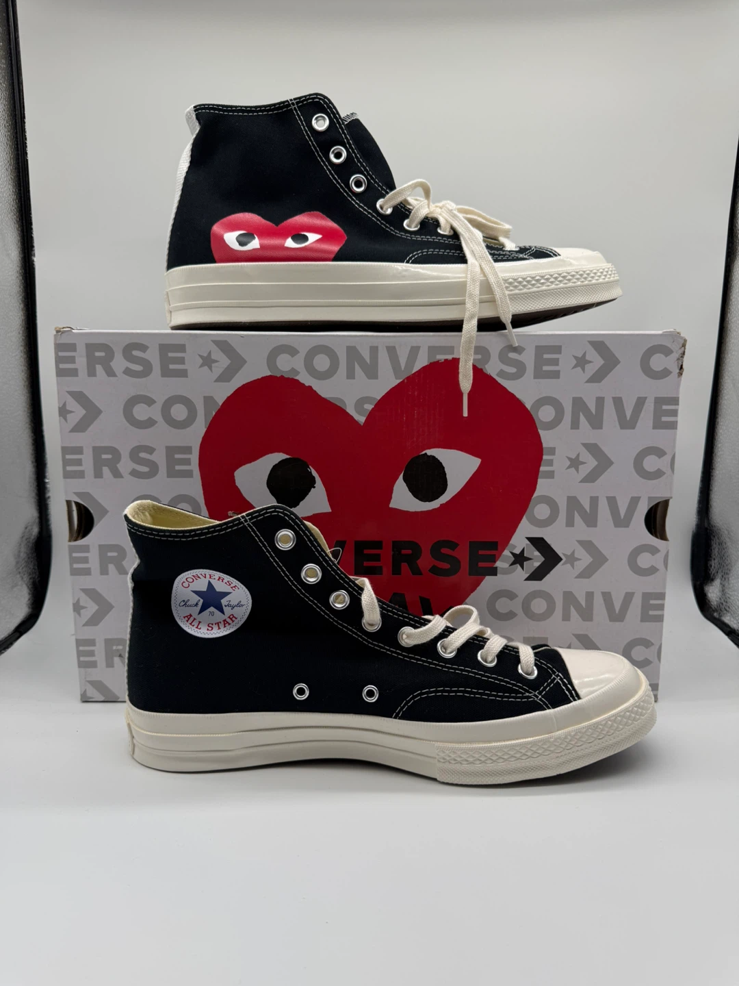 Converse x CDG PLAY Chuck 70 High Black Men’s Sz 11/Women’s 13 - photo 2