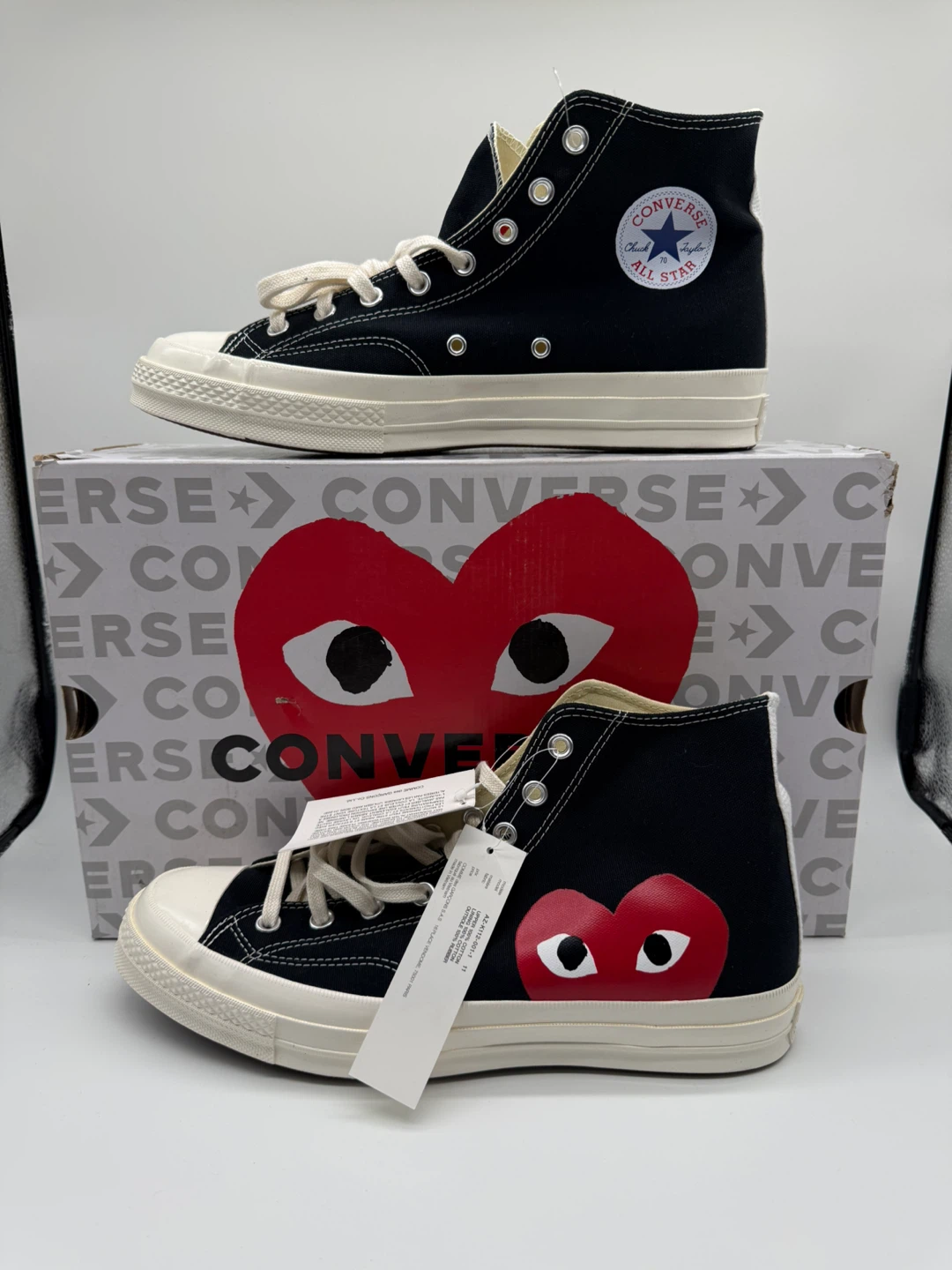 Converse x CDG PLAY Chuck 70 High Black Men’s Sz 11/Women’s 13
