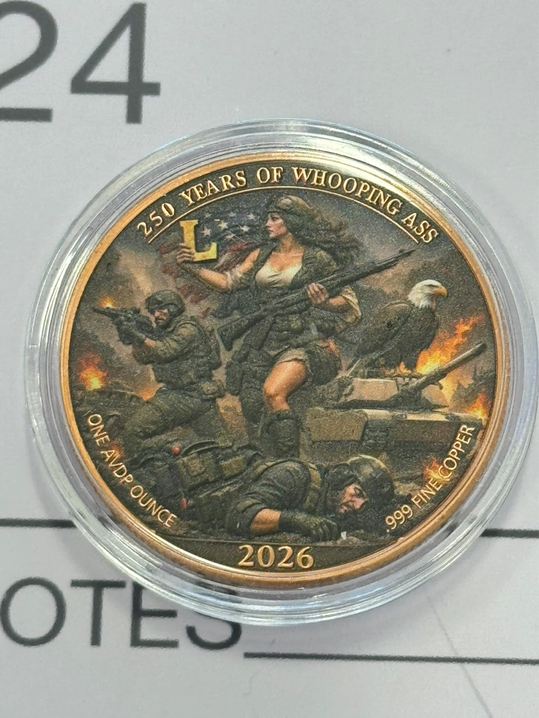 250 Years of Whooping Ass Commemorative Coin - 1 oz Copper - photo 2