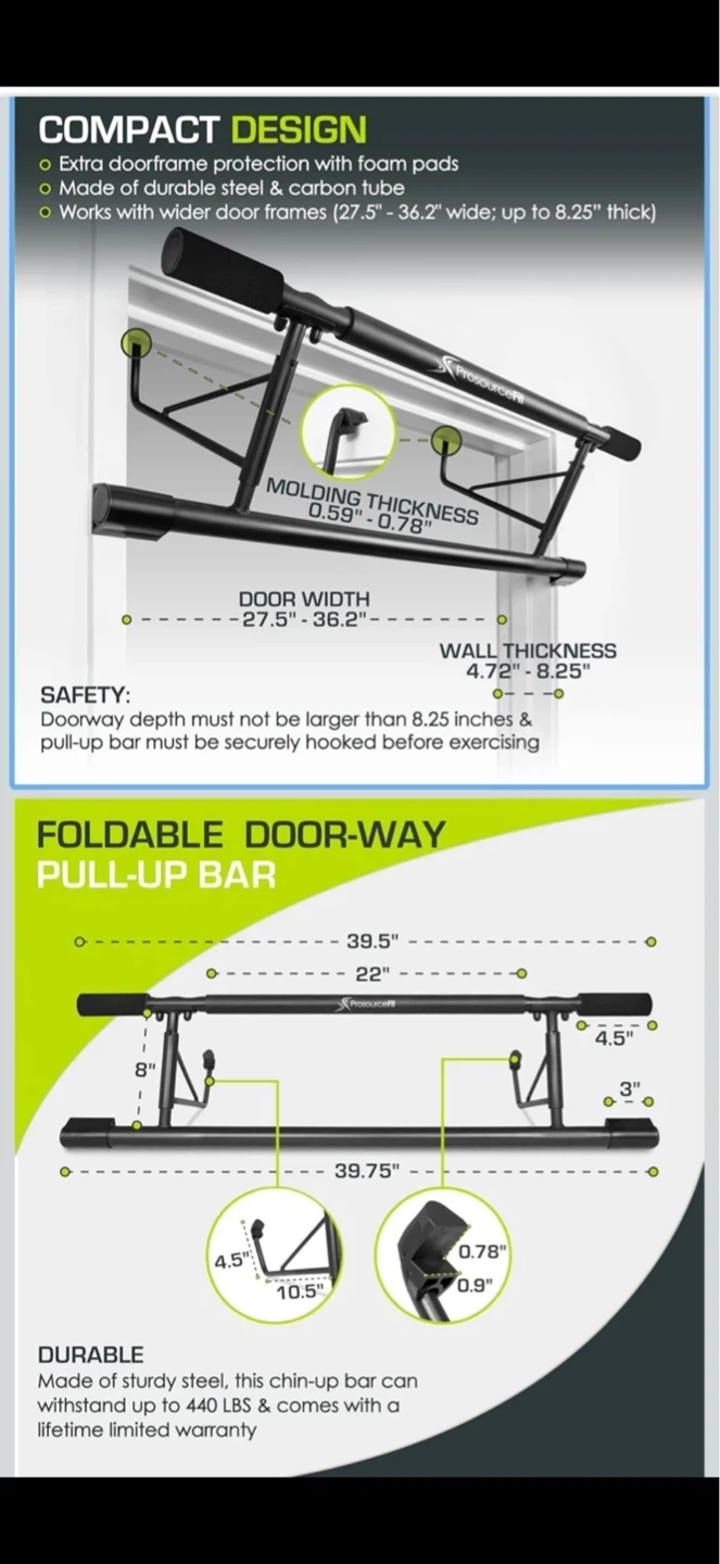 Foldable Doorway Pull-Up Bar - photo 3