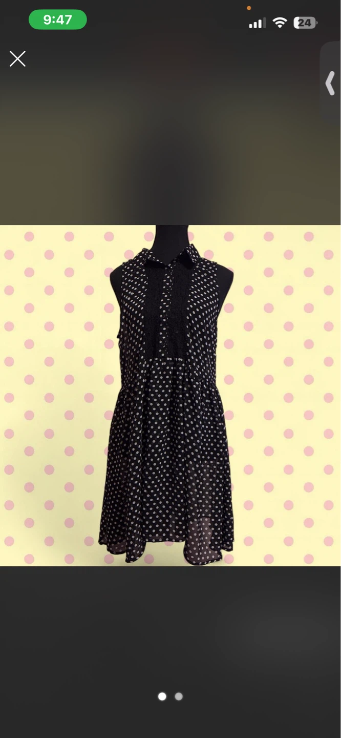 Black Polka Dot Sleeveless Dress