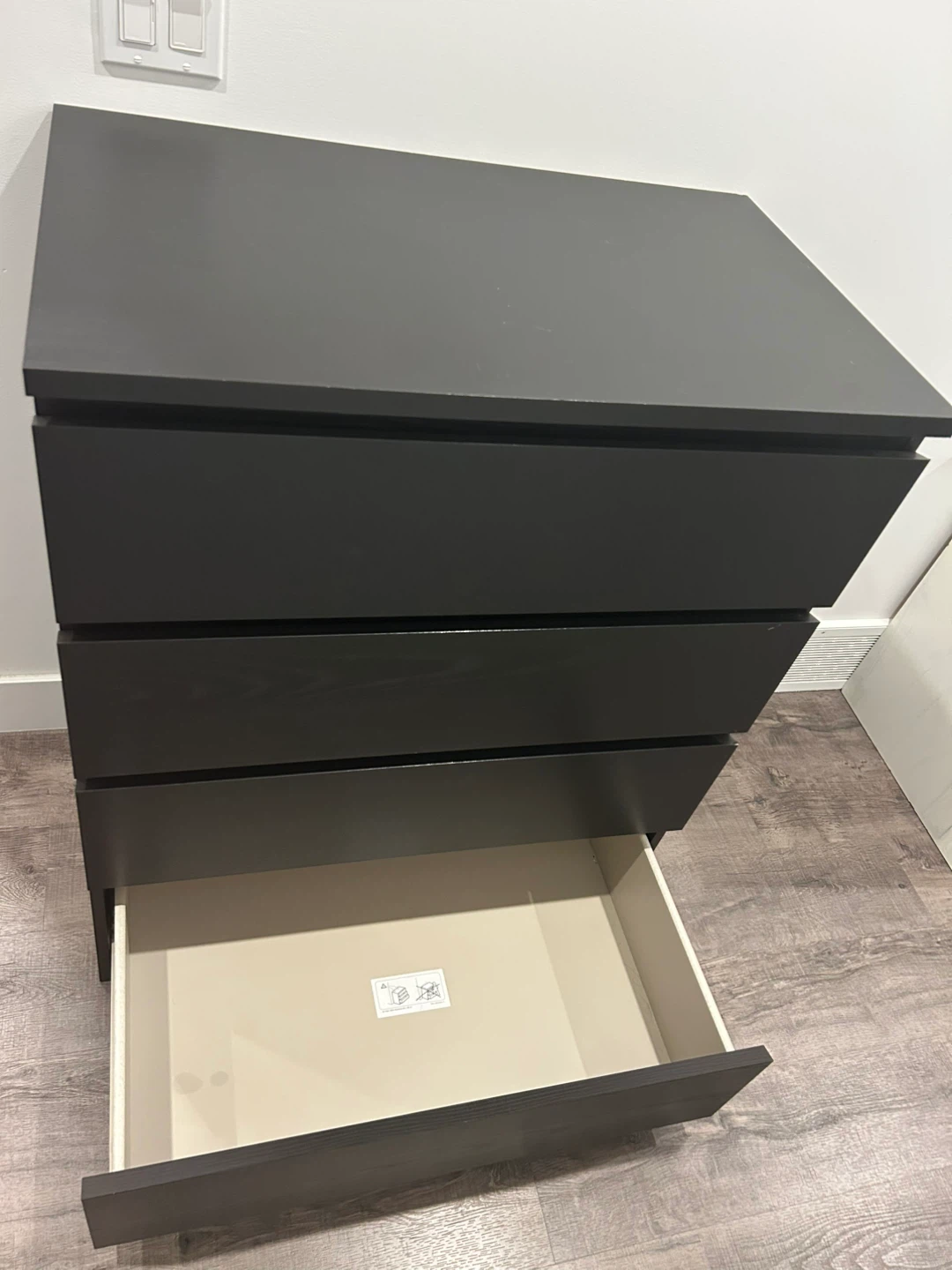 IKEA MALM dresser with 4 drawers black brown - photo 5