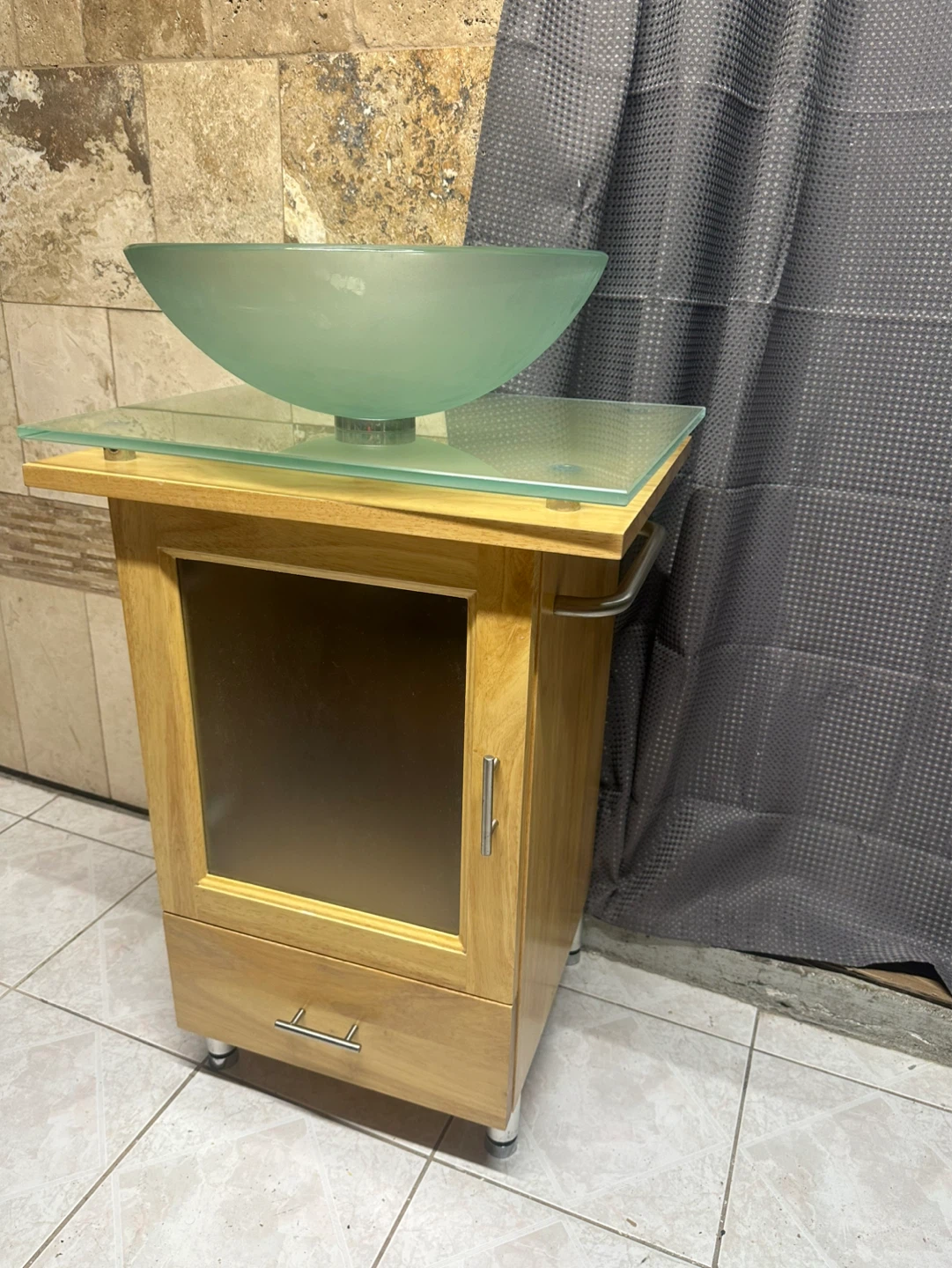 Glass Vessel Sink Vanity Set W22D19