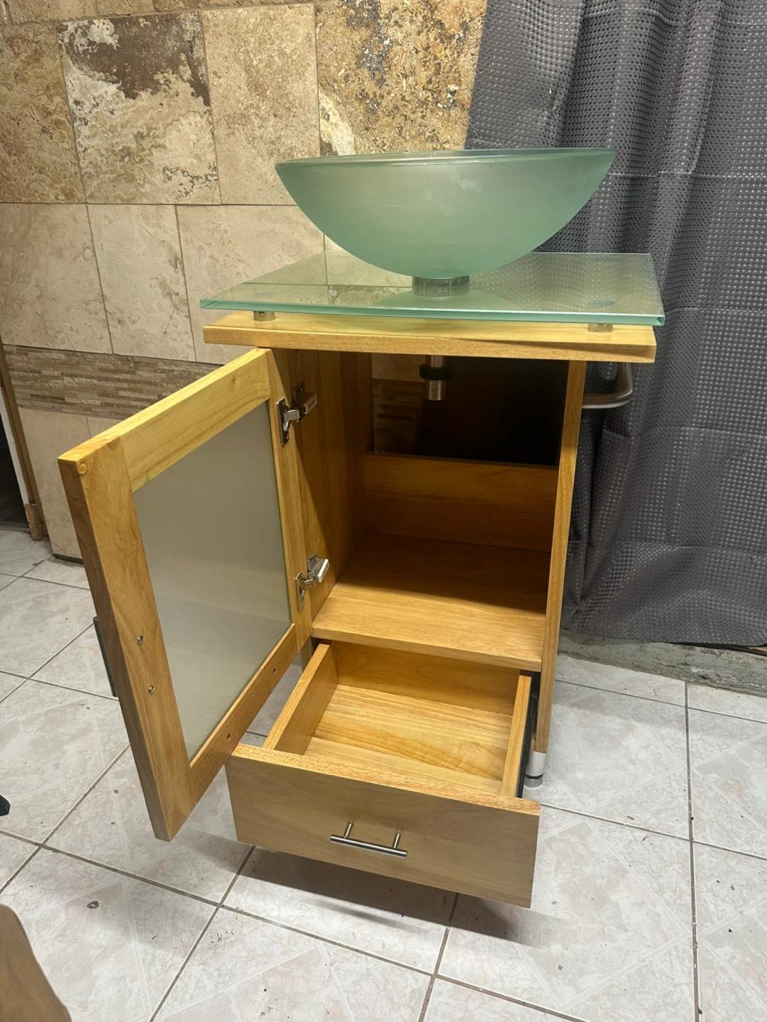 Glass Vessel Sink Vanity Set W22D19 - photo 3