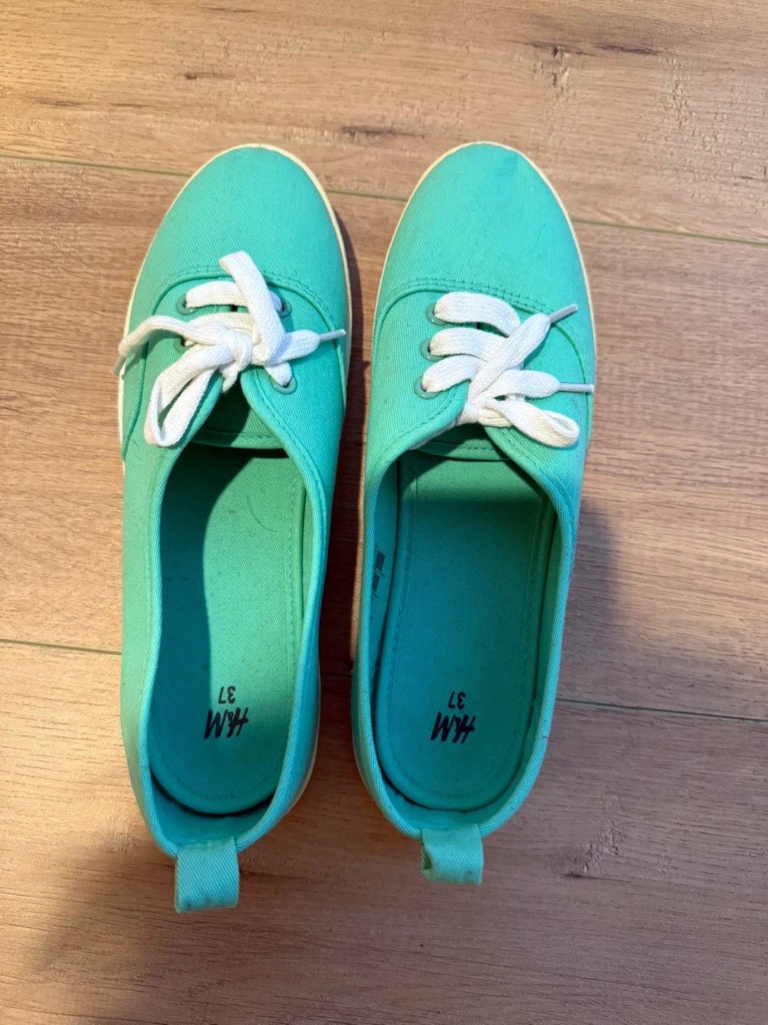 H&M Teal Canvas Sneakers Size 37