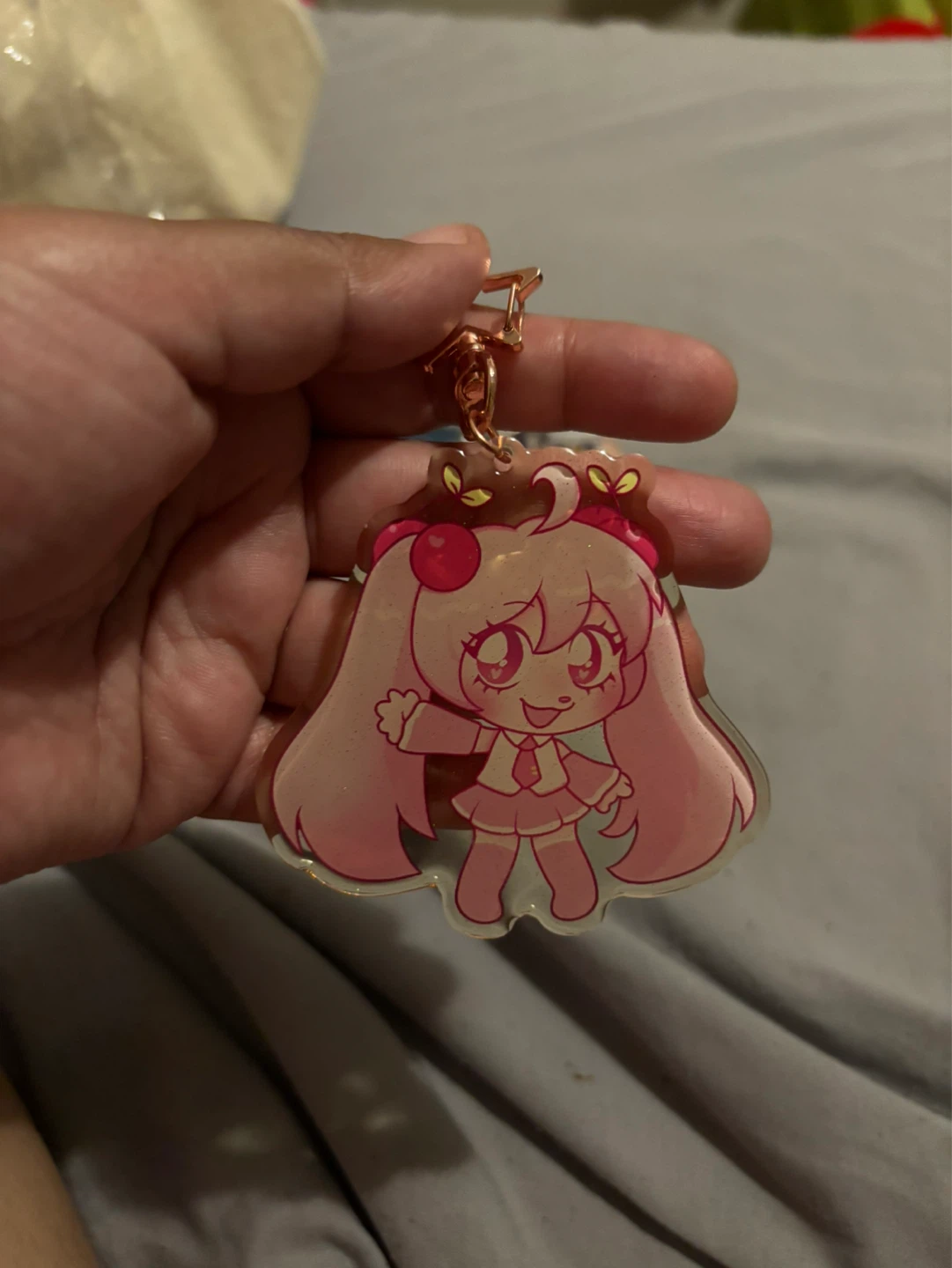 Pink anime   Character Keychain