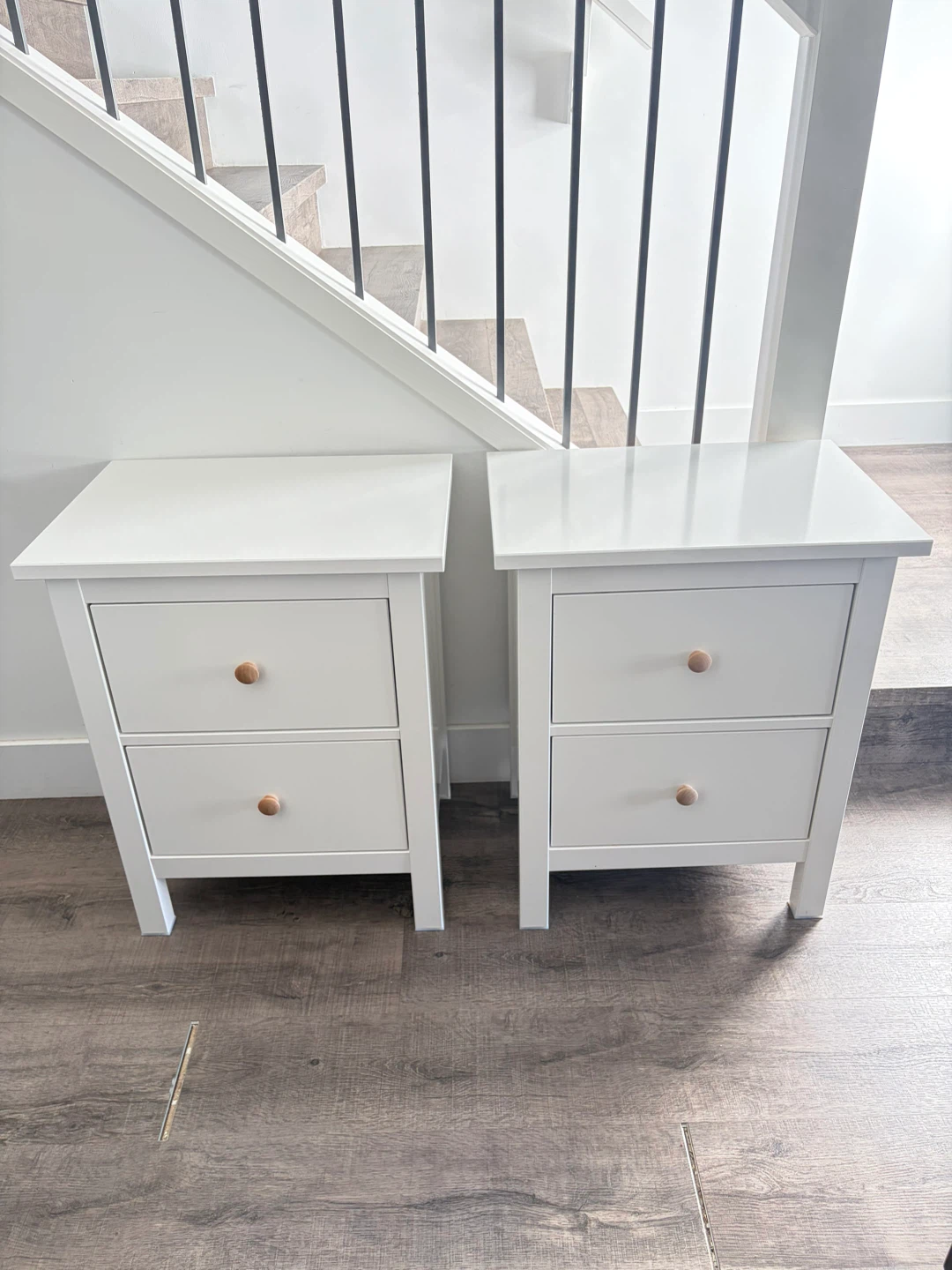 pair of IKEA HEMNES nightstands white