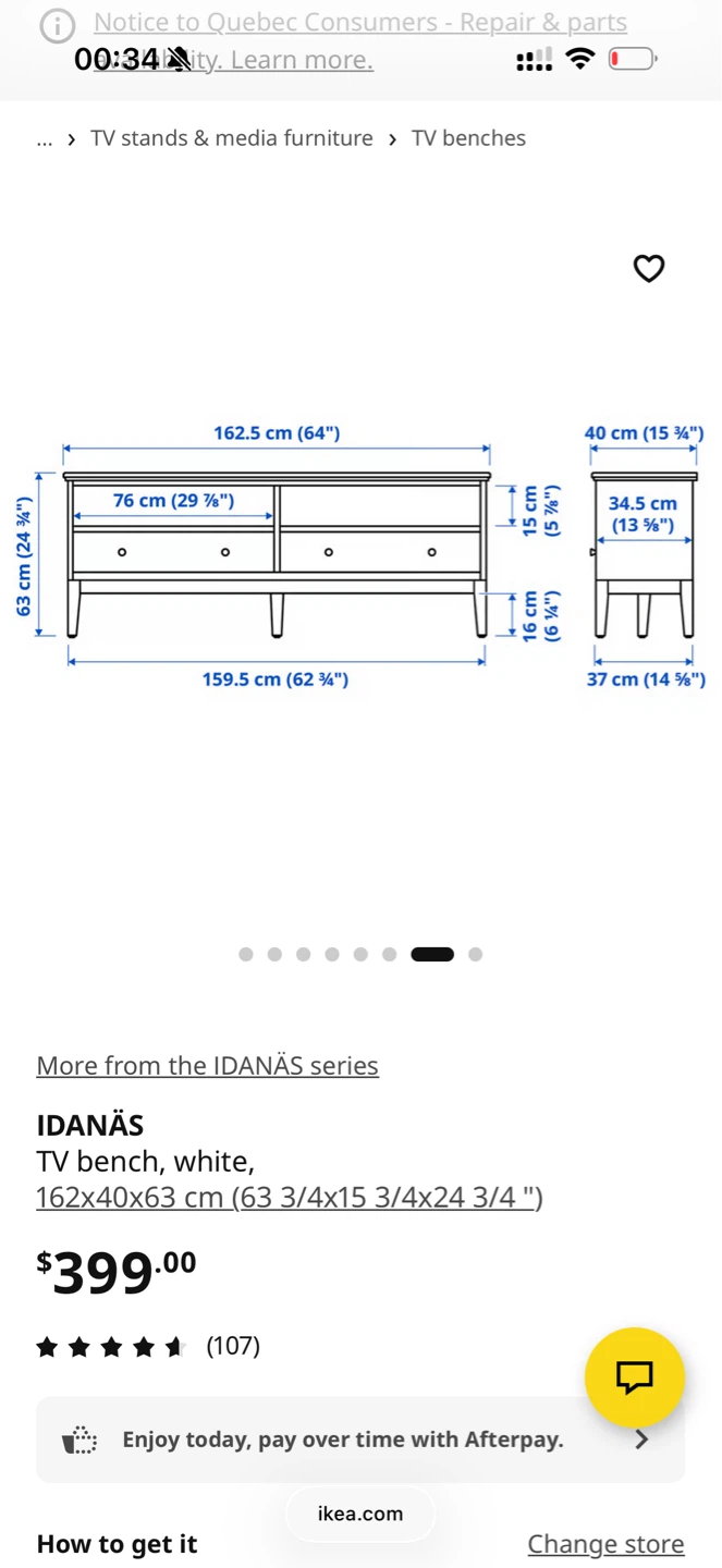 IKEA IDANÄS TV Bench - White - photo 3
