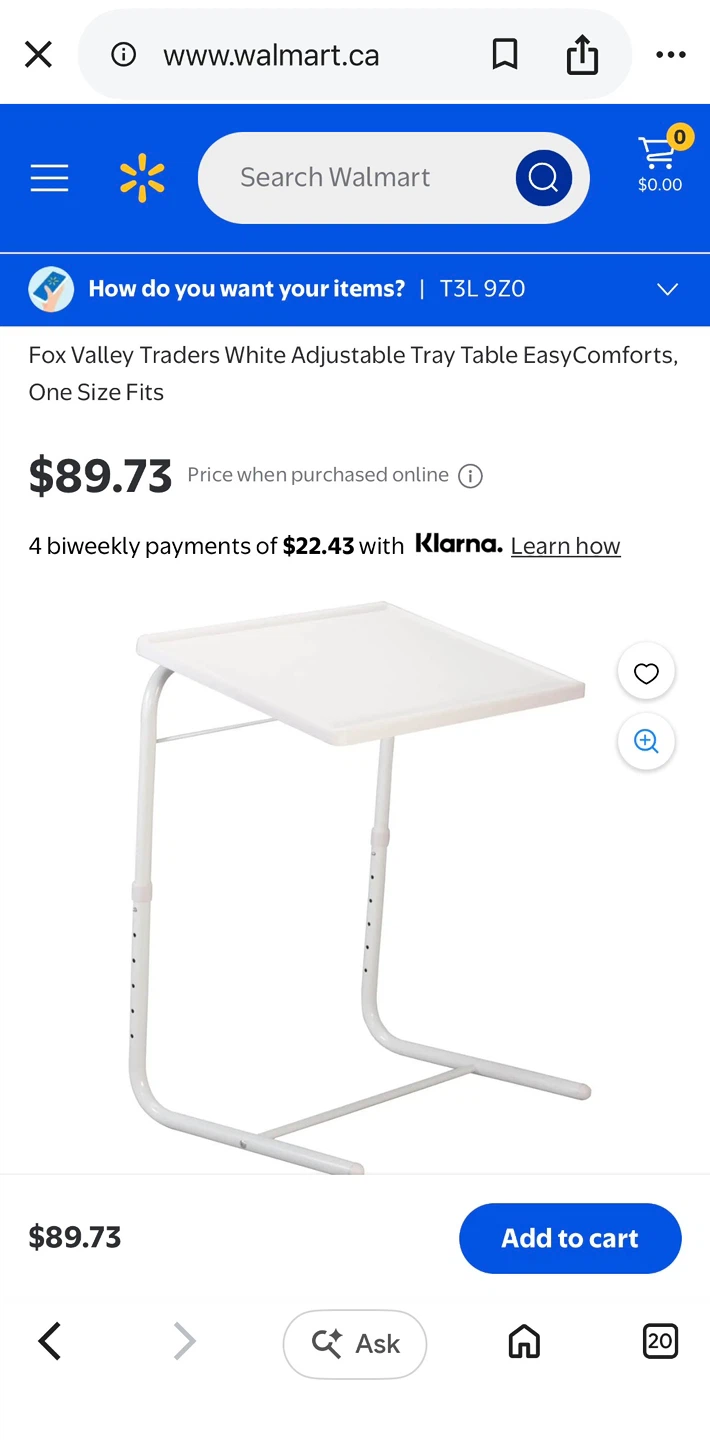 White Adjustable Tray Table - photo 5