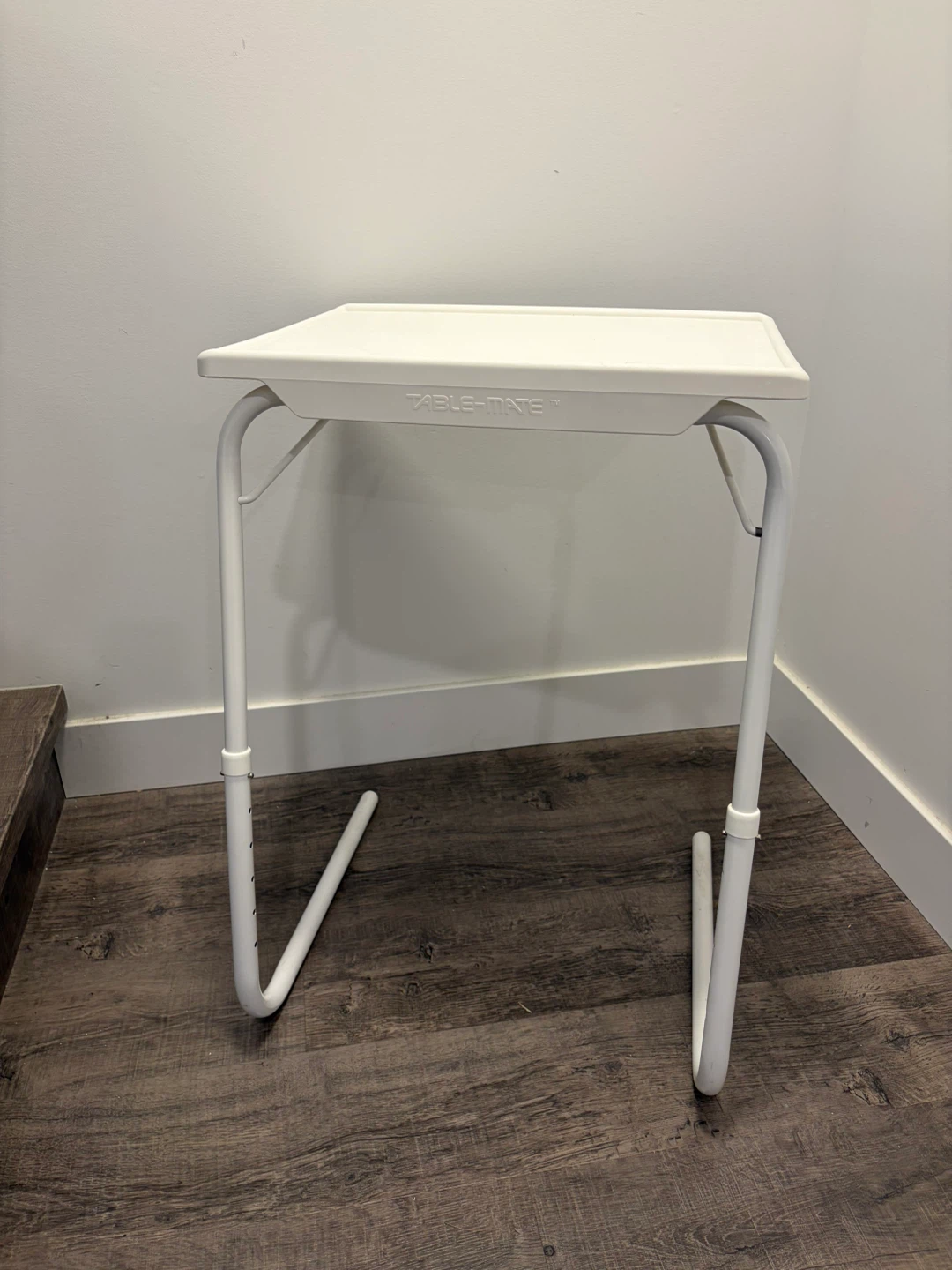 White Adjustable Tray Table - photo 2