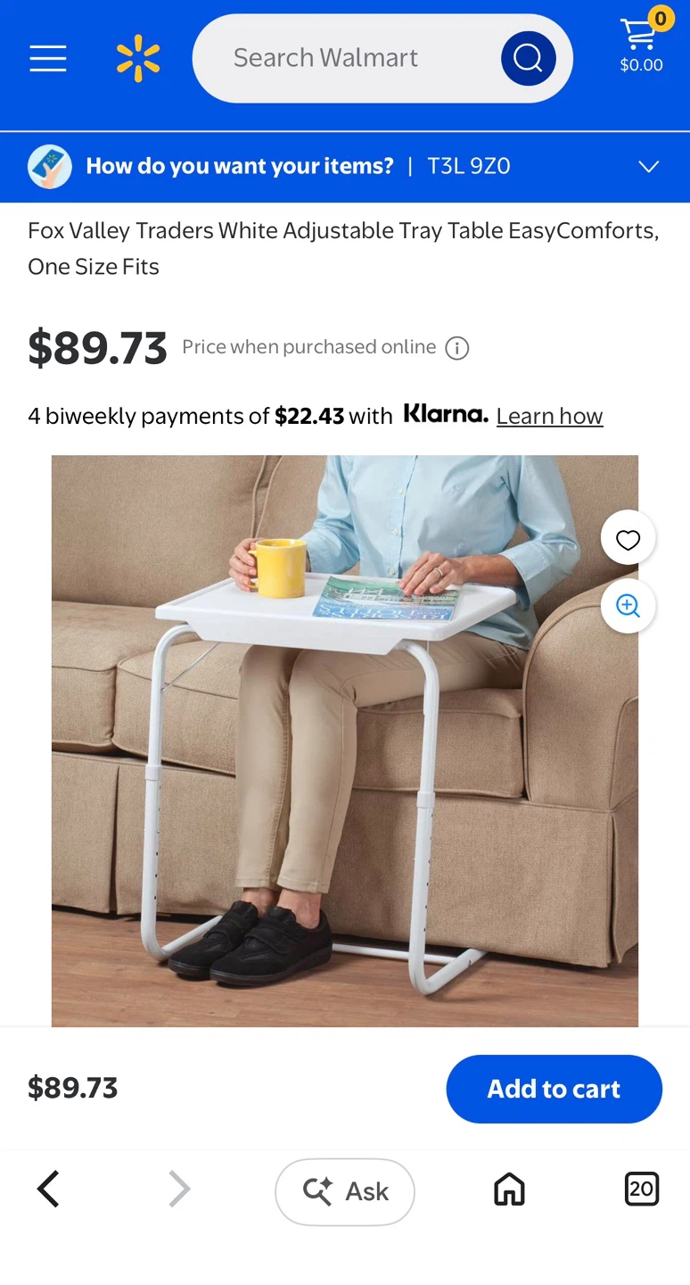 White Adjustable Tray Table - photo 4