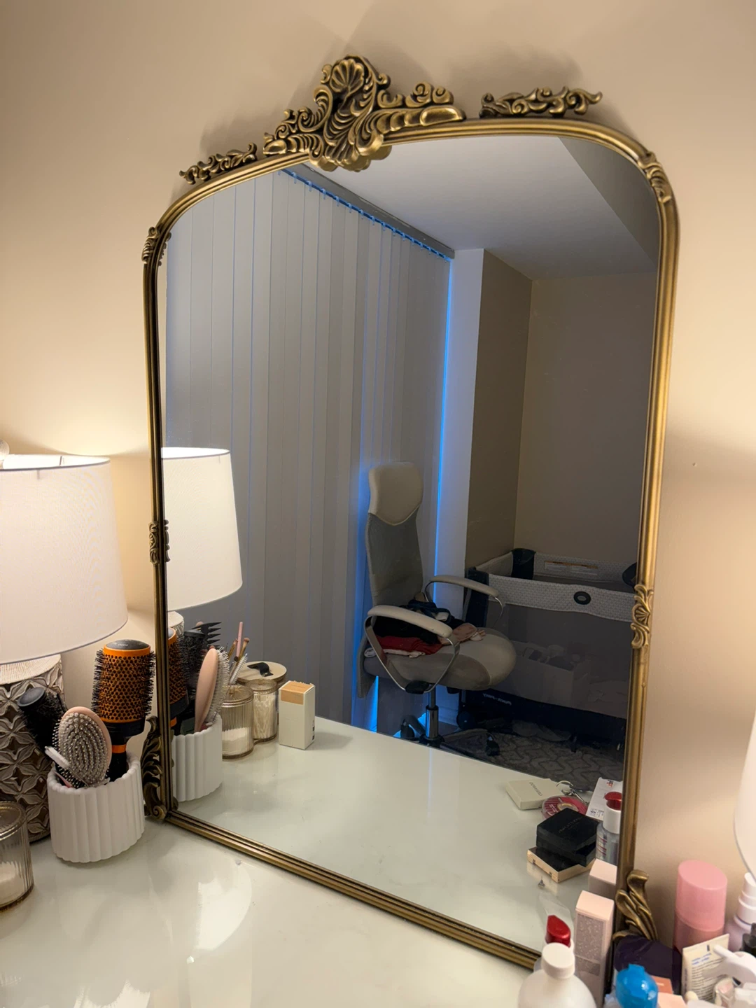Ornate Gold Framed Vanity Mirror