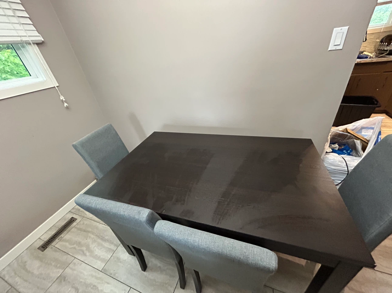 Dark Wood Dining extendable Table with 4 Chairs - photo 2