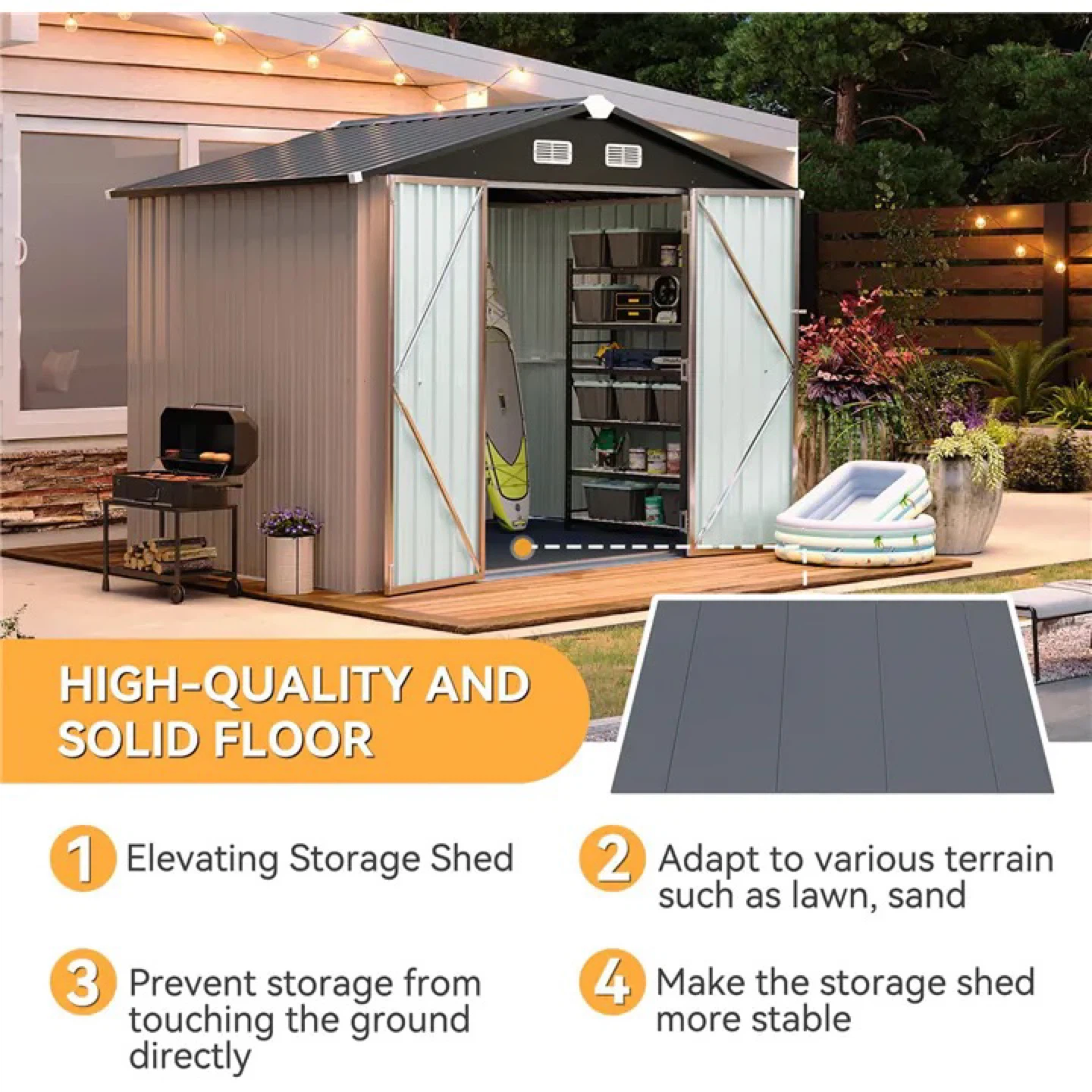 AOXUN Metal Storage Shed