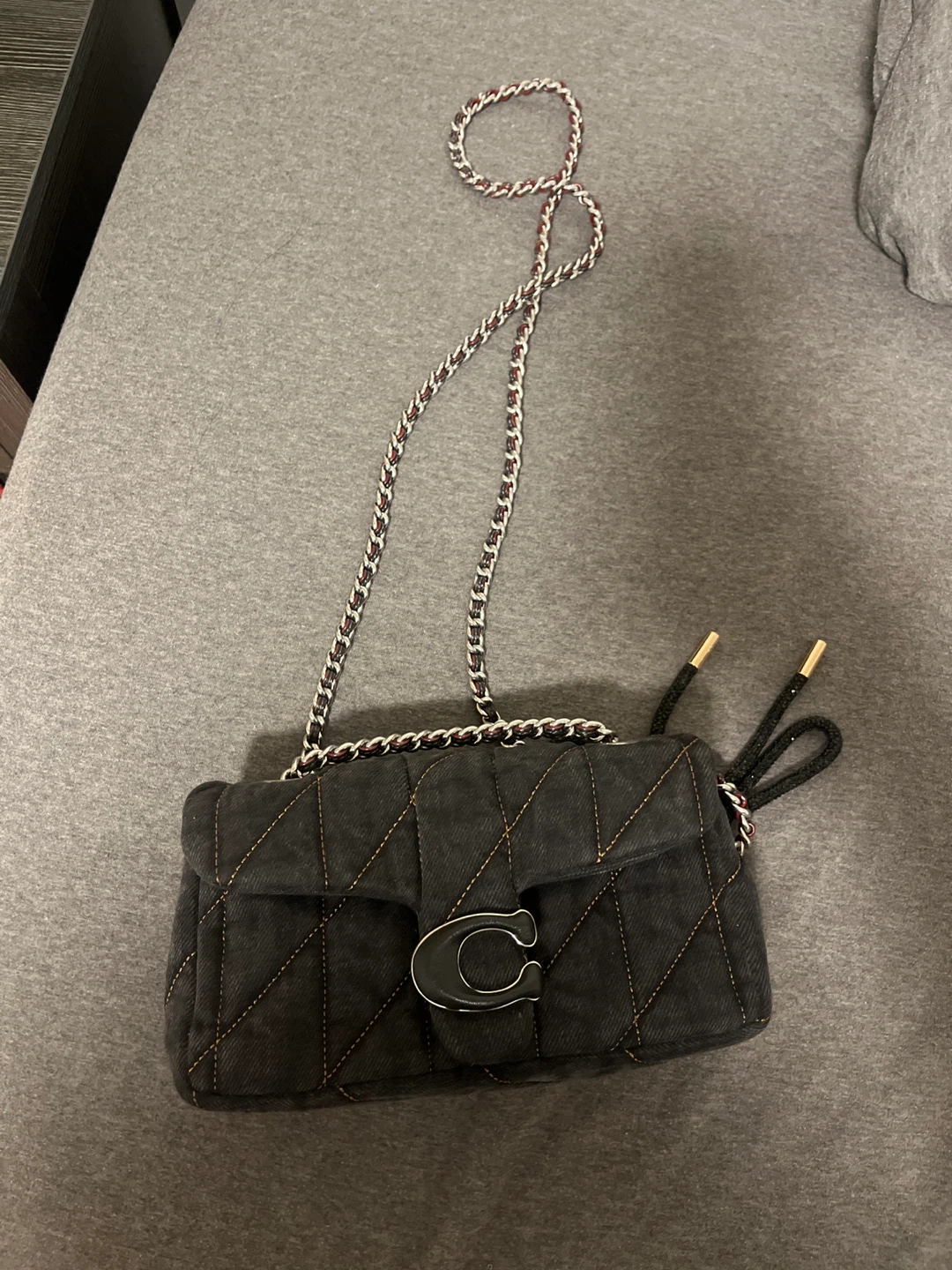 Coach Black denim tabby Bag