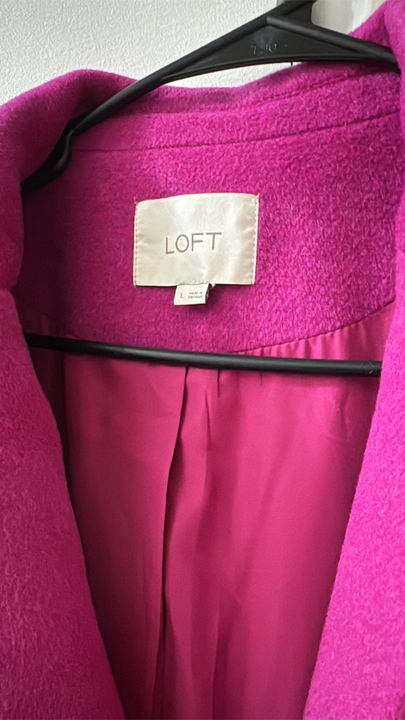 LOFT Pink Wool Blend Coat