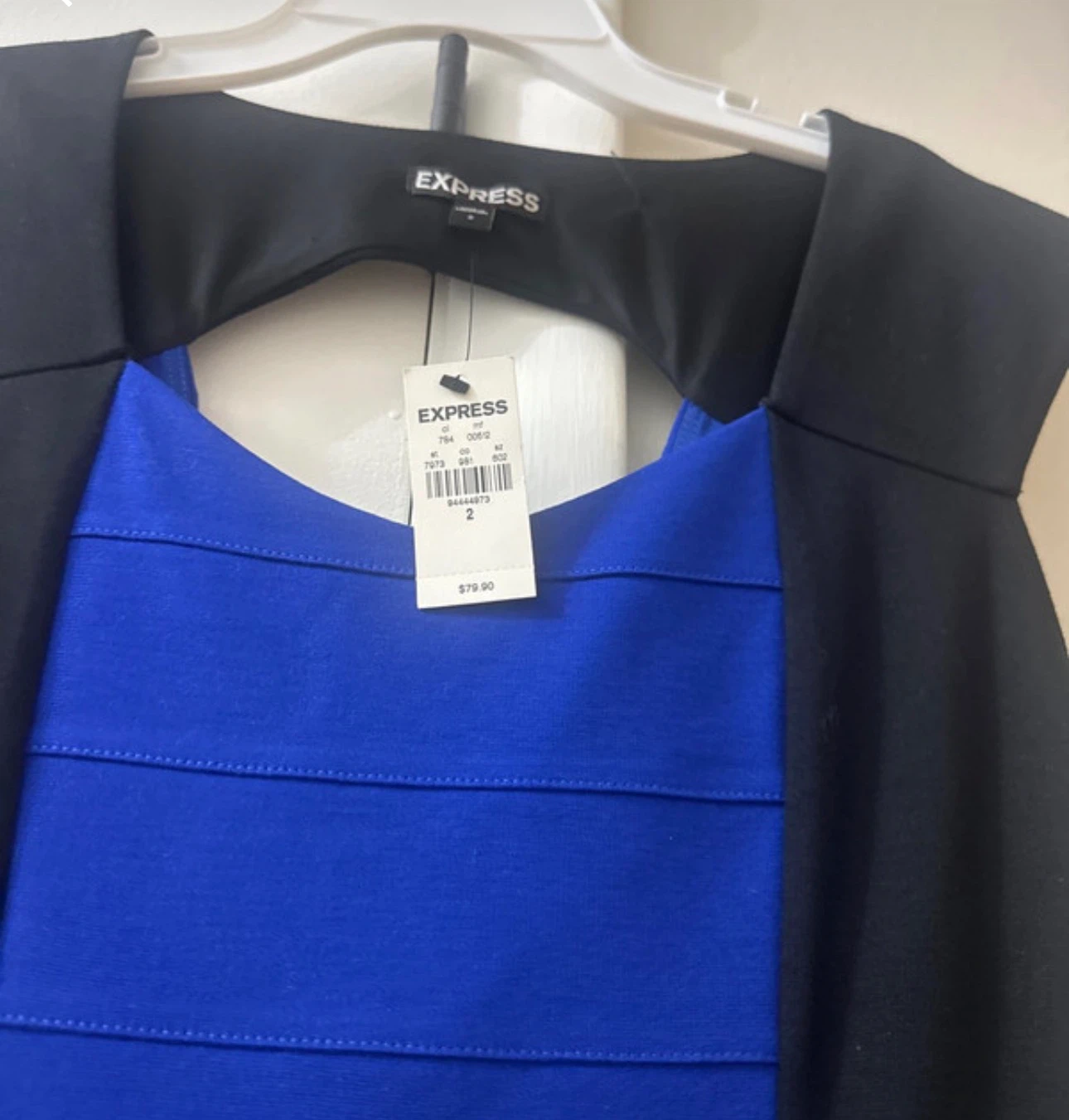 Express Women's Blue & Black Bandage Dress - Size 2 - photo 2