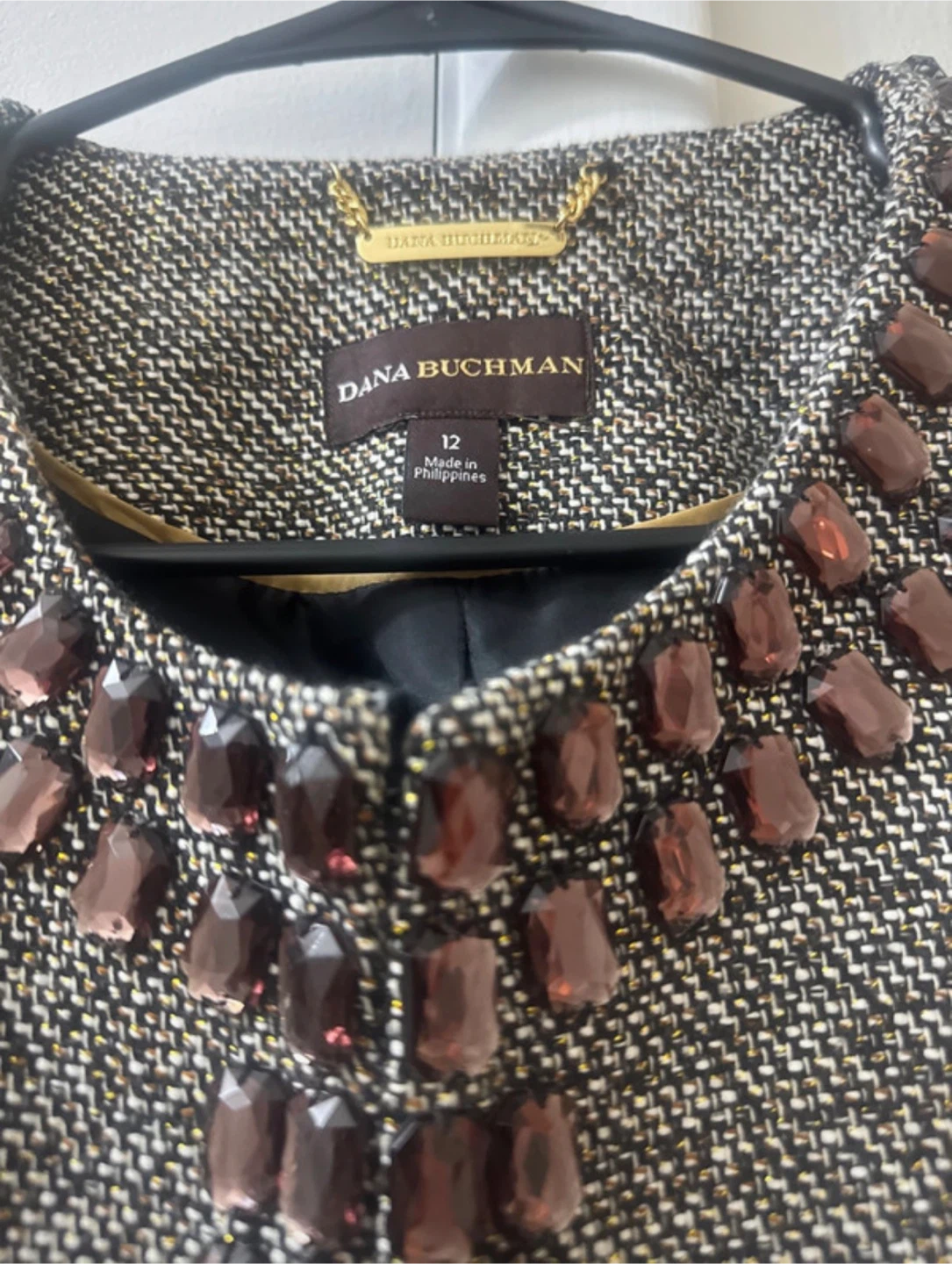 Dana Buchman Tweed Embellished Jacket Size 12 - photo 2