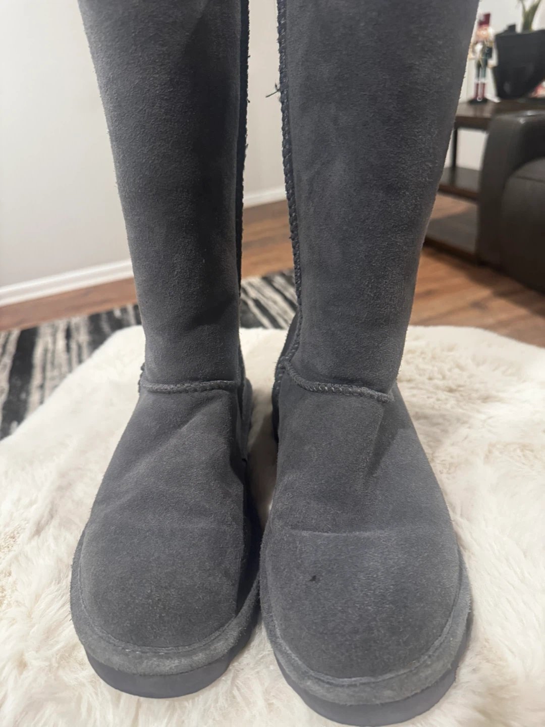 Bearpaw Gray Suede Boots