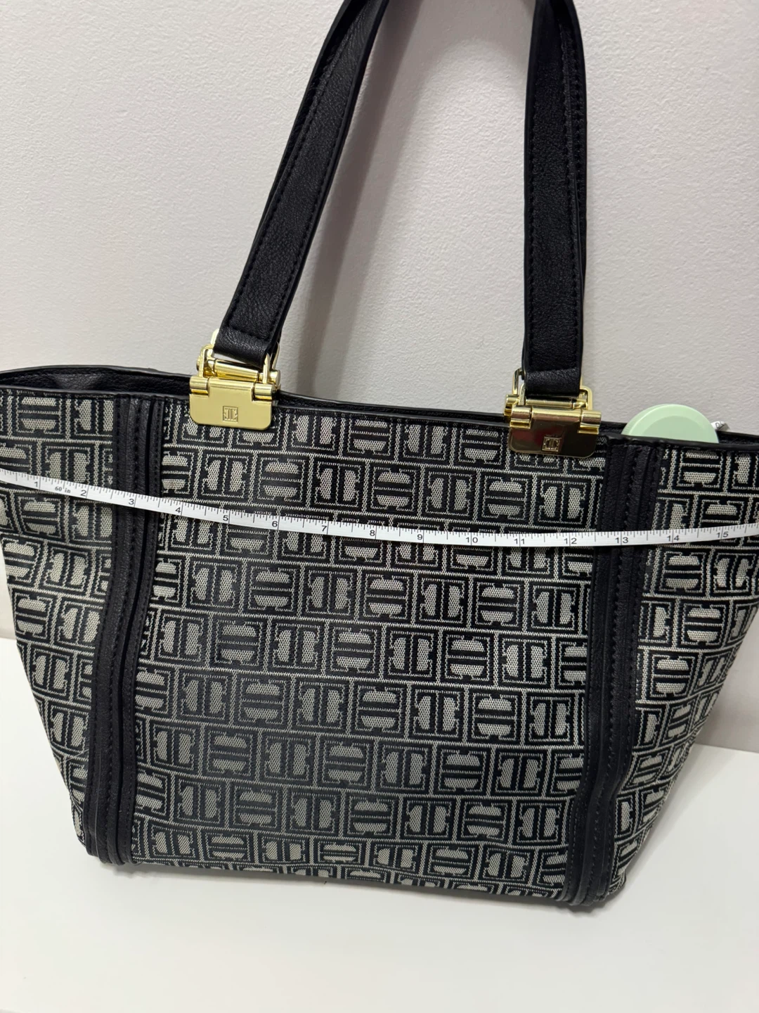 Black & Grey Monogram Tote Bag - photo 5