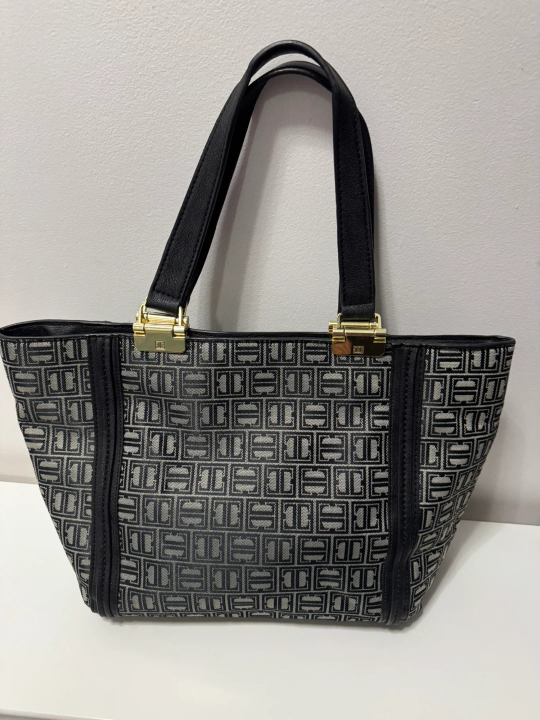 Black & Grey Monogram Tote Bag - photo 2